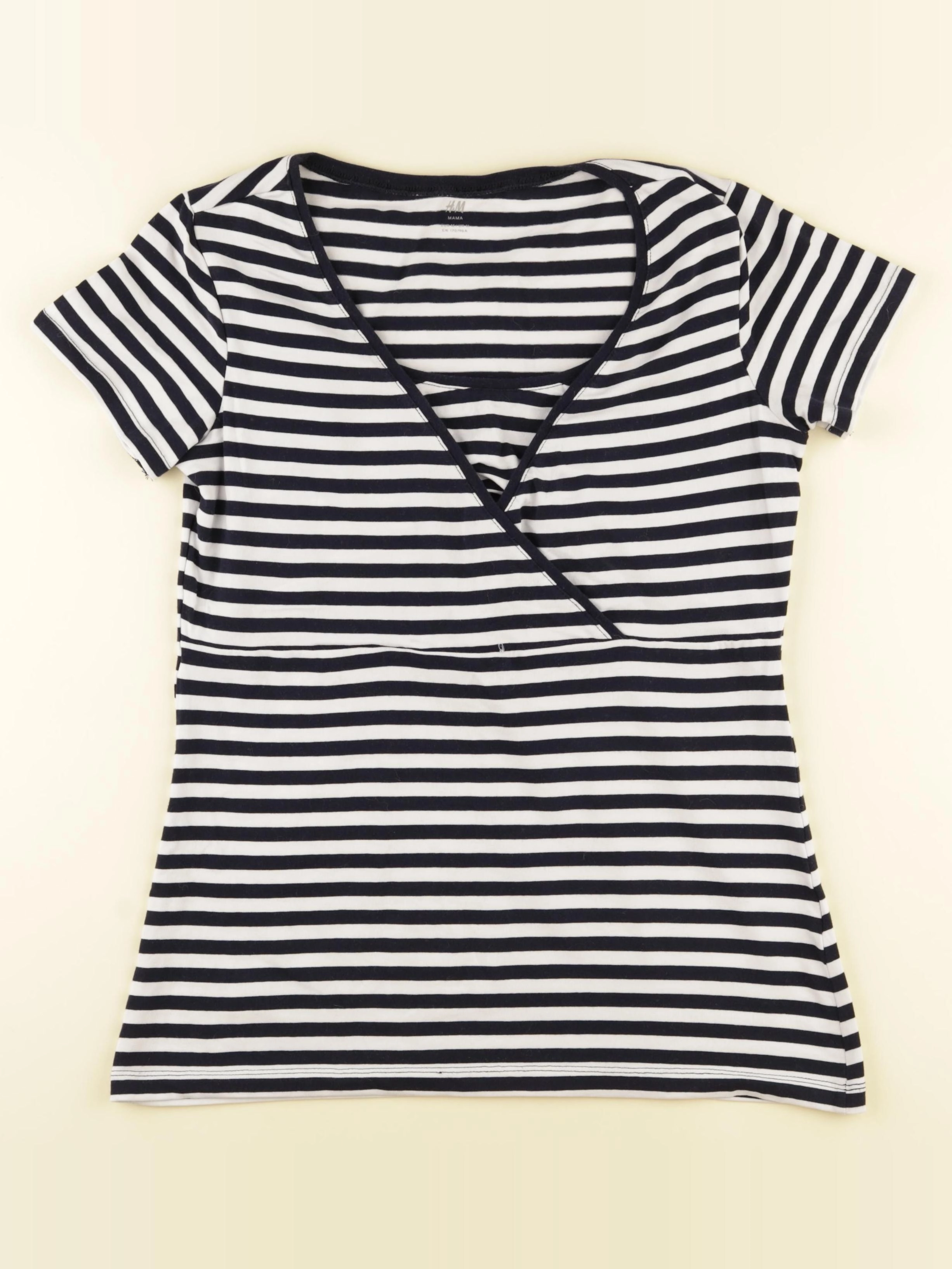 H&M - tee-shirt grossesse, allaitement blanc, bleu - 40 à 42