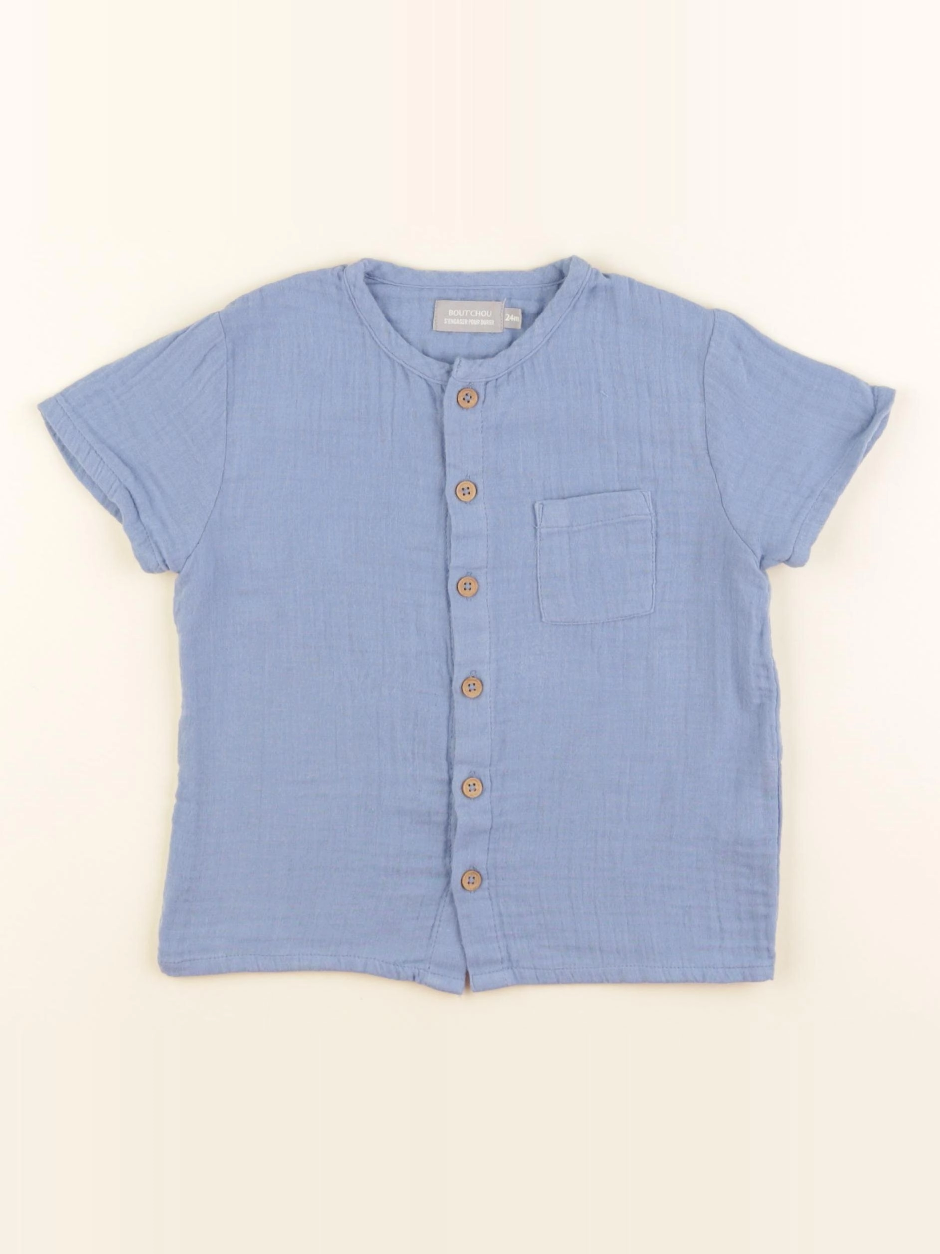 Boutchou - chemise bleu - 24 mois