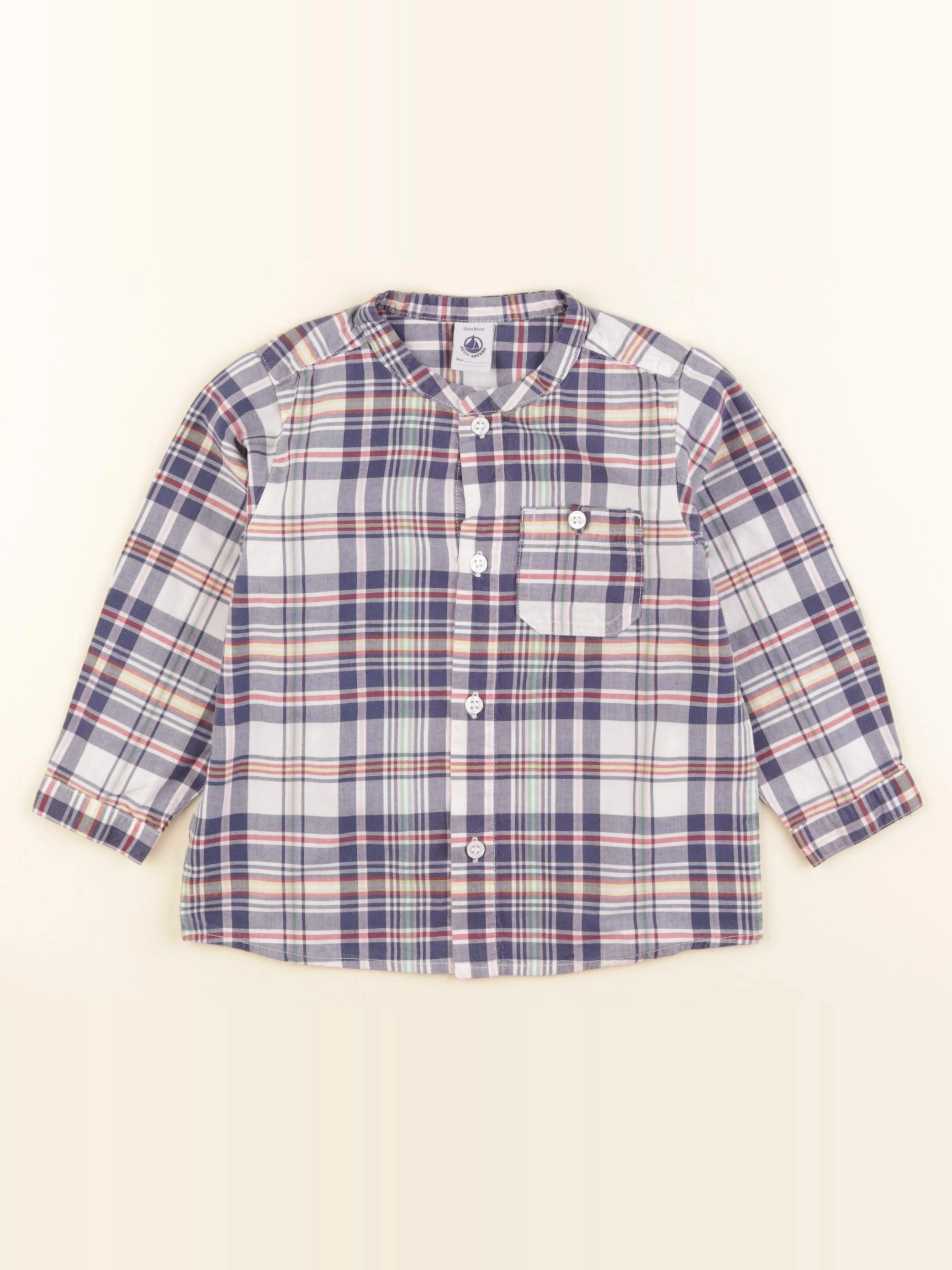 Petit Bateau - chemise multicolore - 24 mois