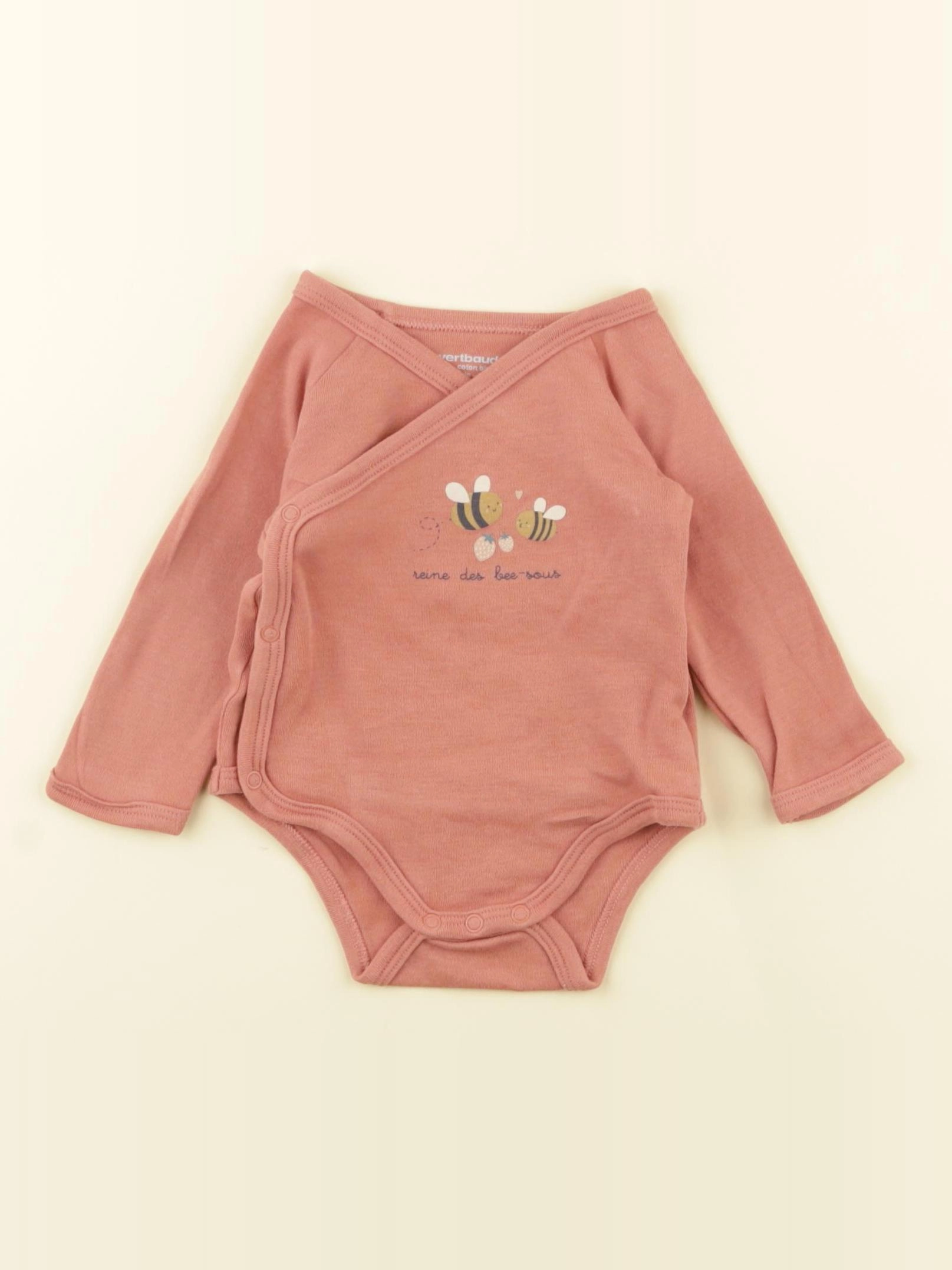 Vertbaudet - body rose - 3 mois