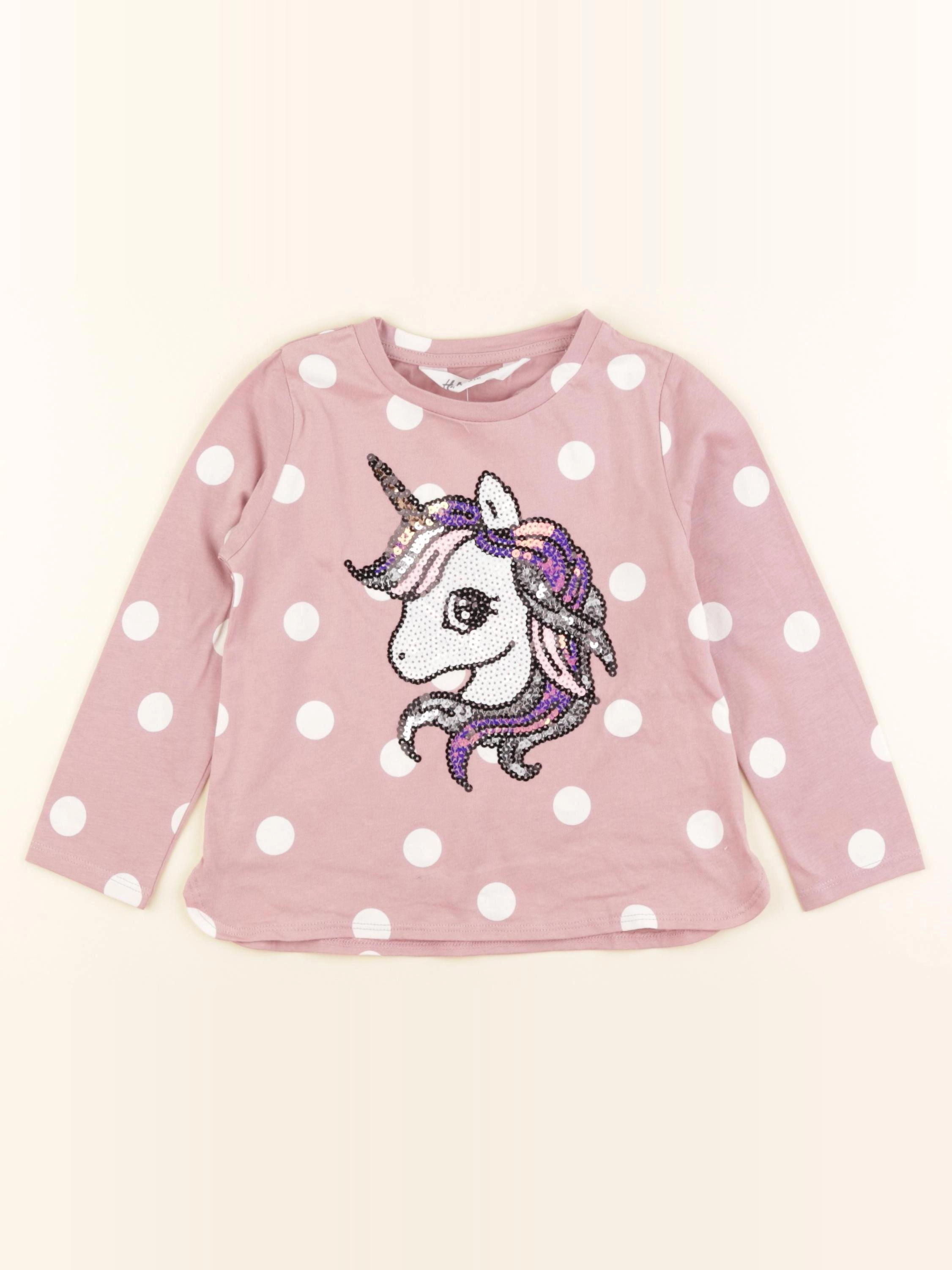 H&M - tee-shirt rose - 2/4 ans