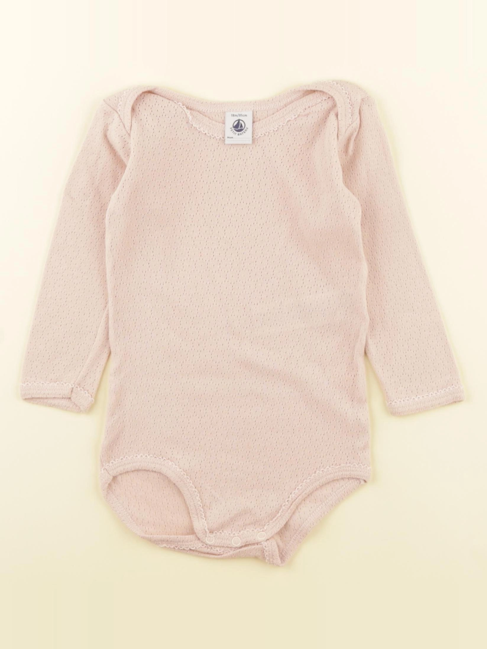 Petit Bateau - body rose - 18 mois