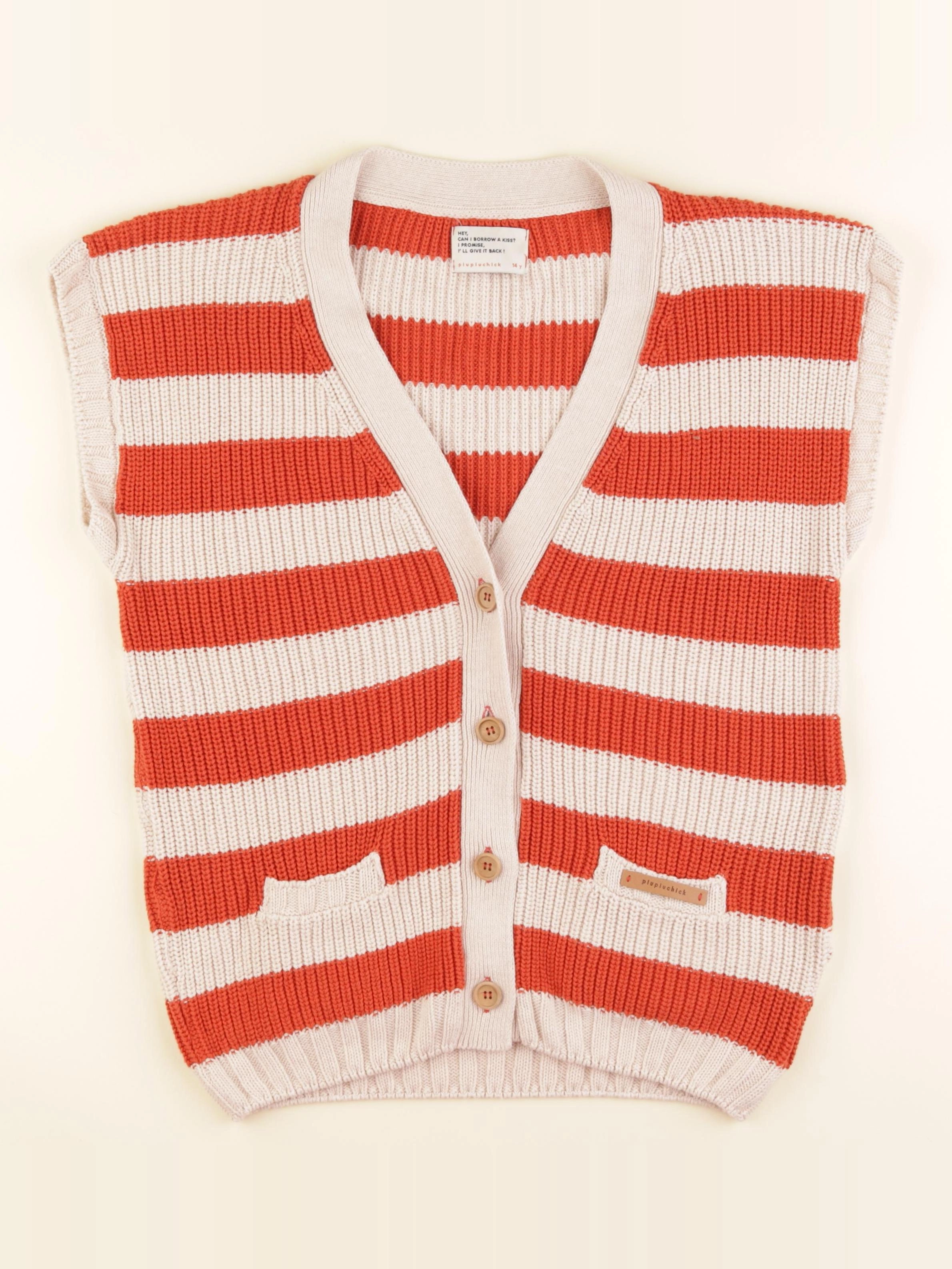 Piupiuchick - gilet beige - 14 ans