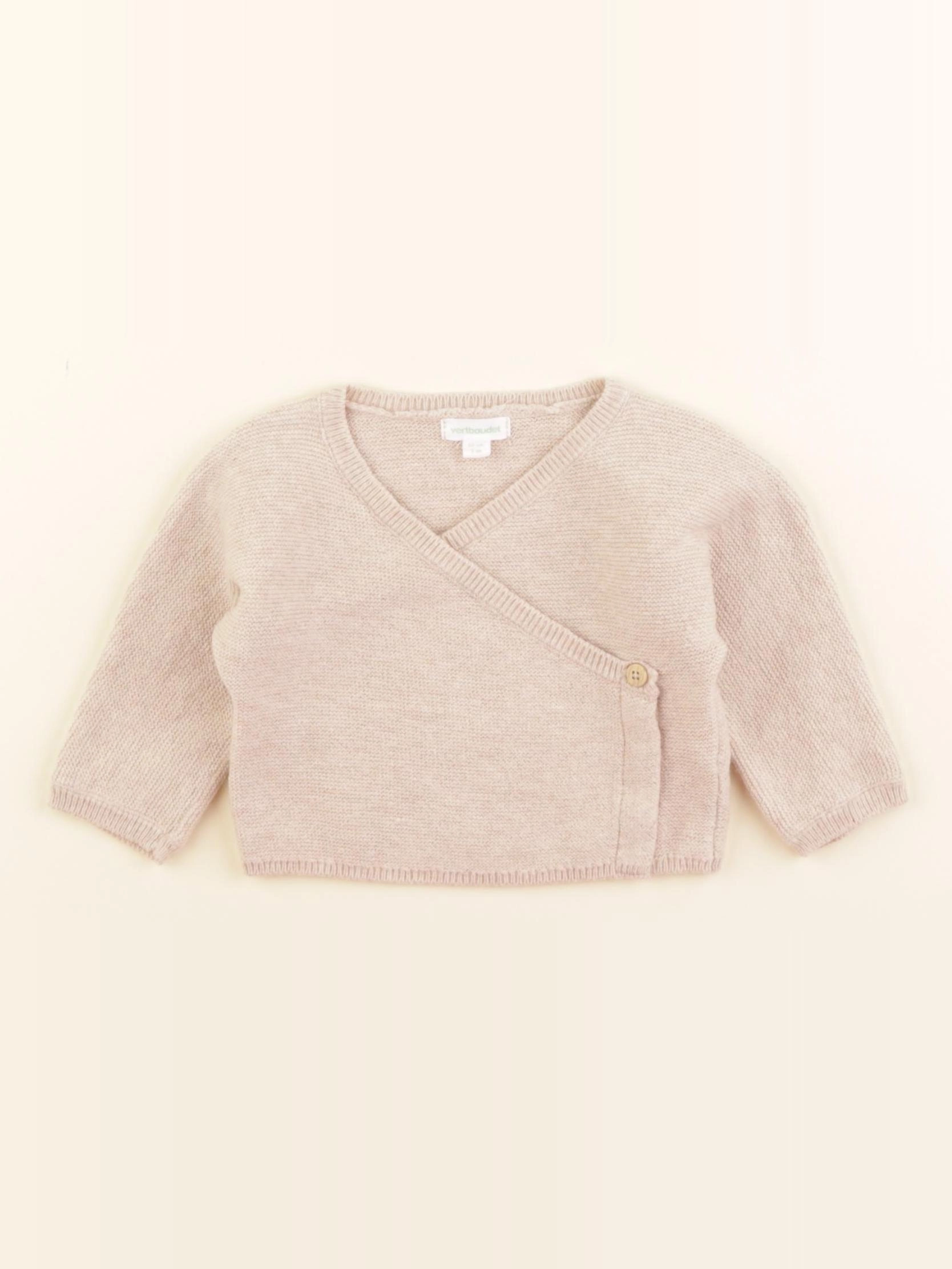 Vertbaudet - gilet beige - 1 mois