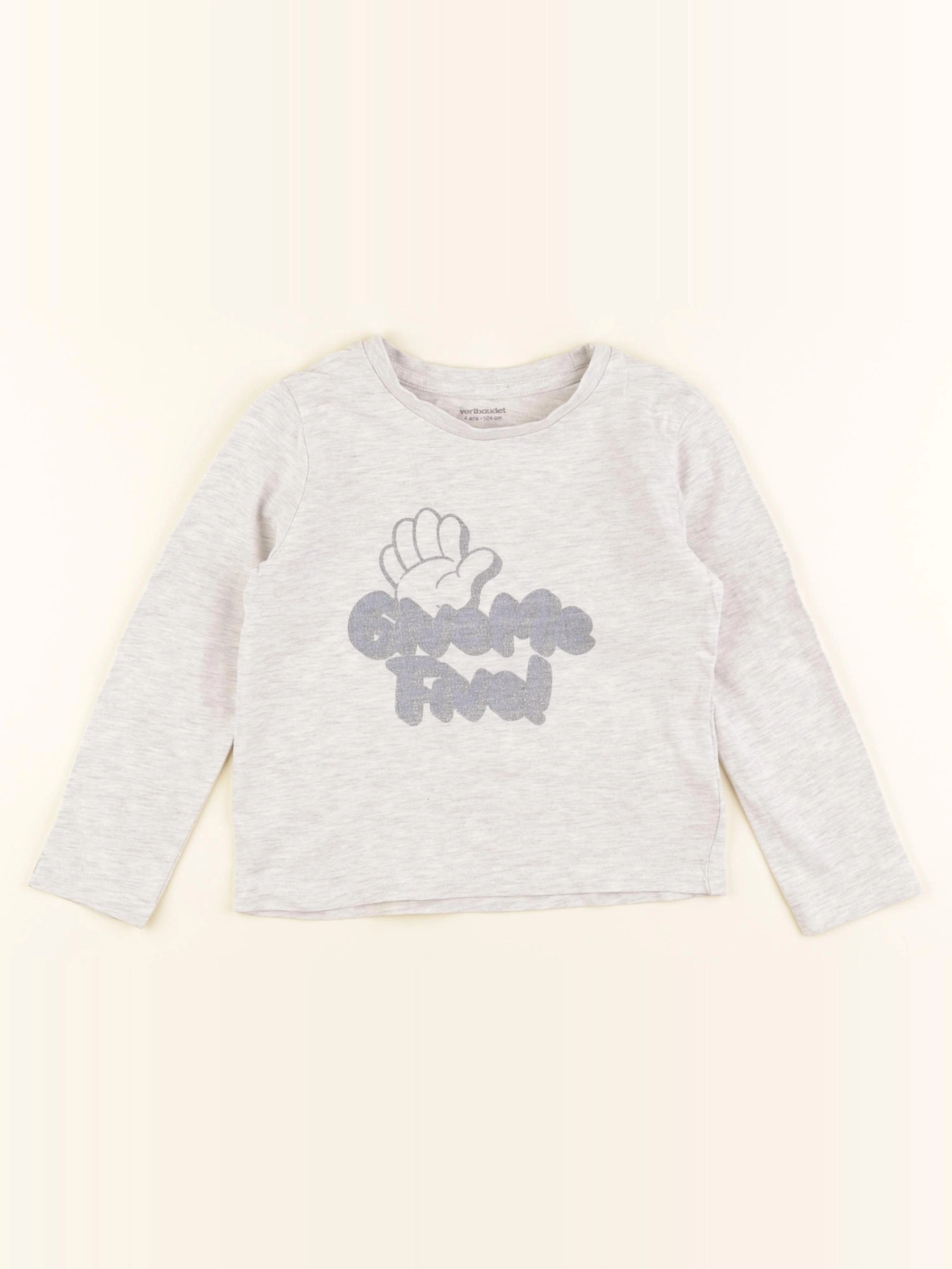 Vertbaudet - tee-shirt gris - 4 ans