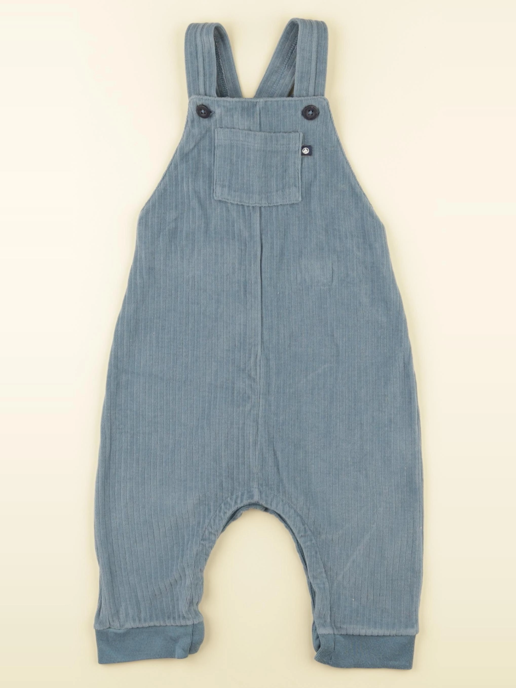 Petit Bateau - salopette coton bleu - 18 mois