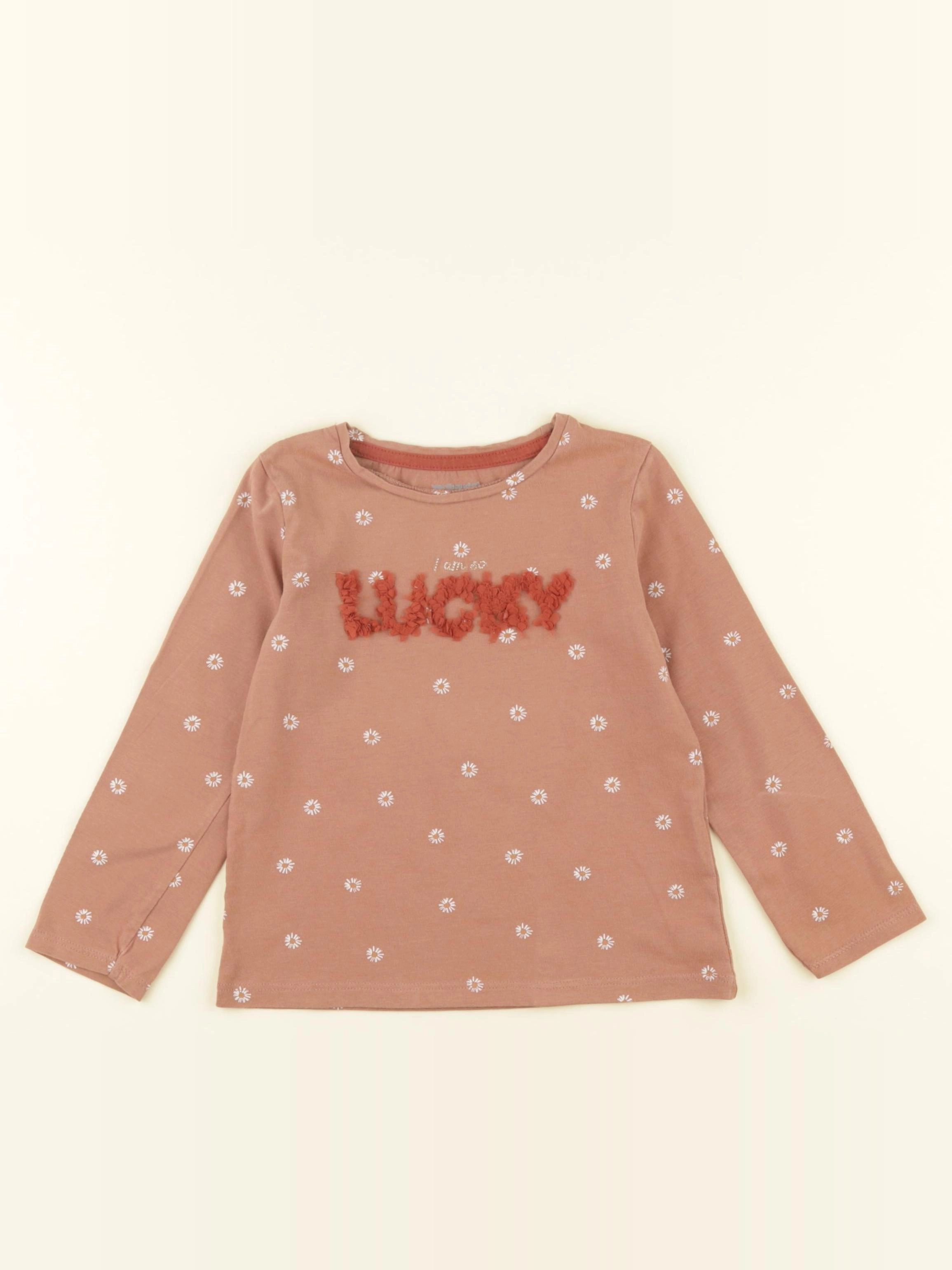 Vertbaudet - tee-shirt marron - 4 ans