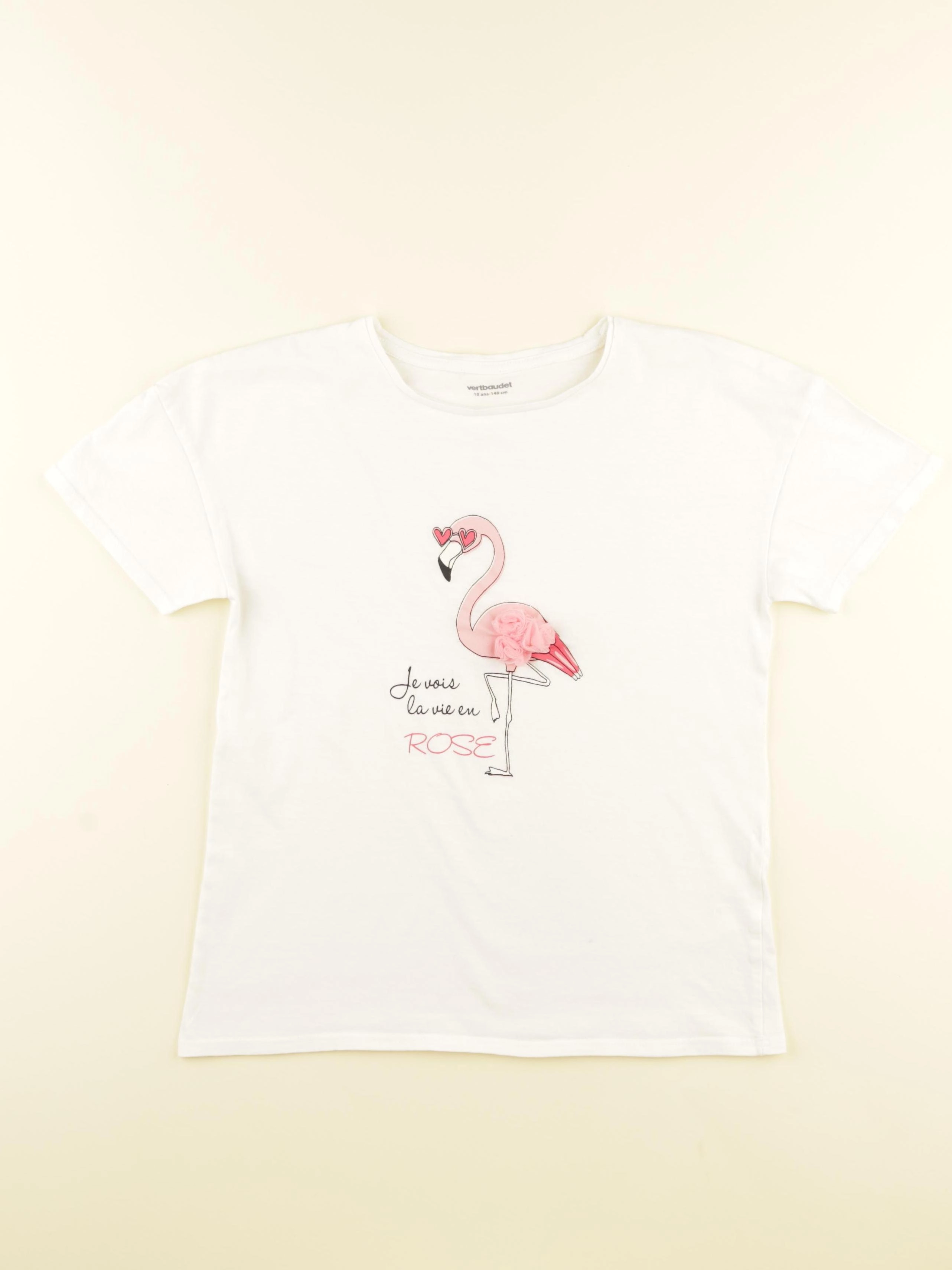Vertbaudet - tee-shirt blanc - 10 ans