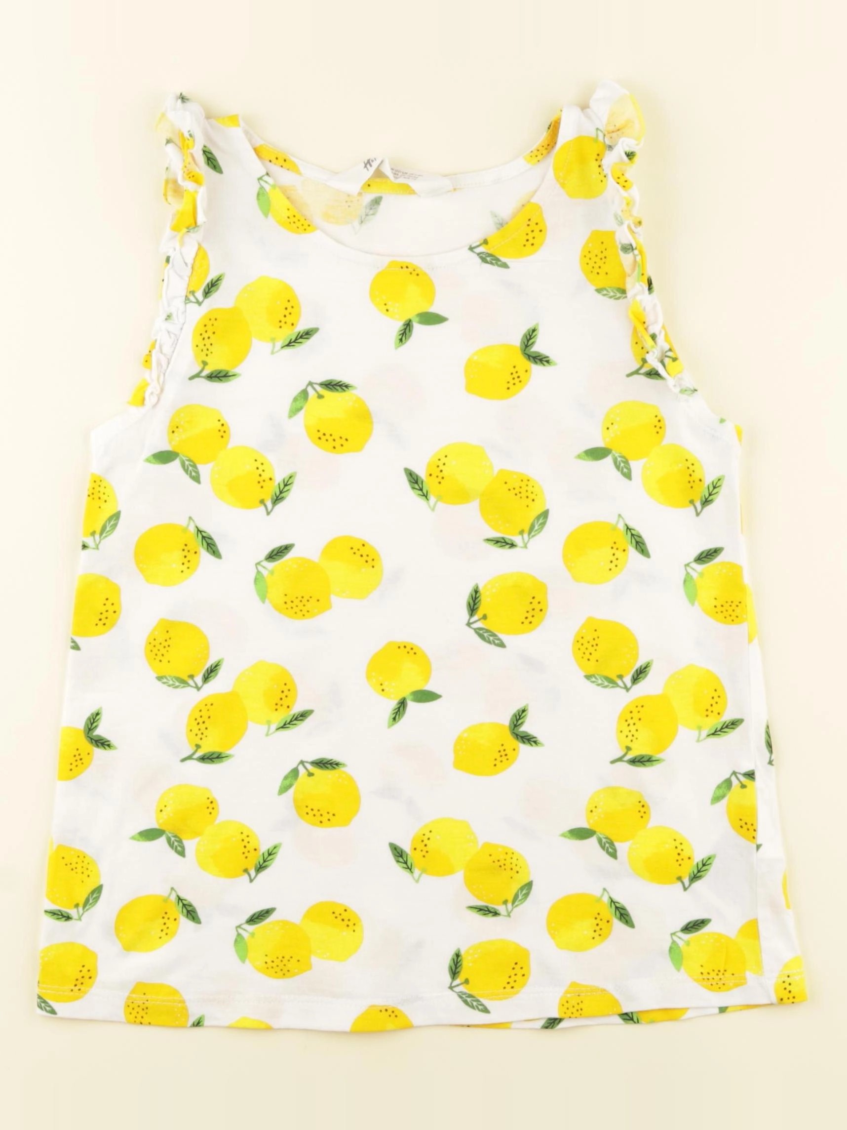 H&M - débardeur jaune, blanc - 6/8 ans