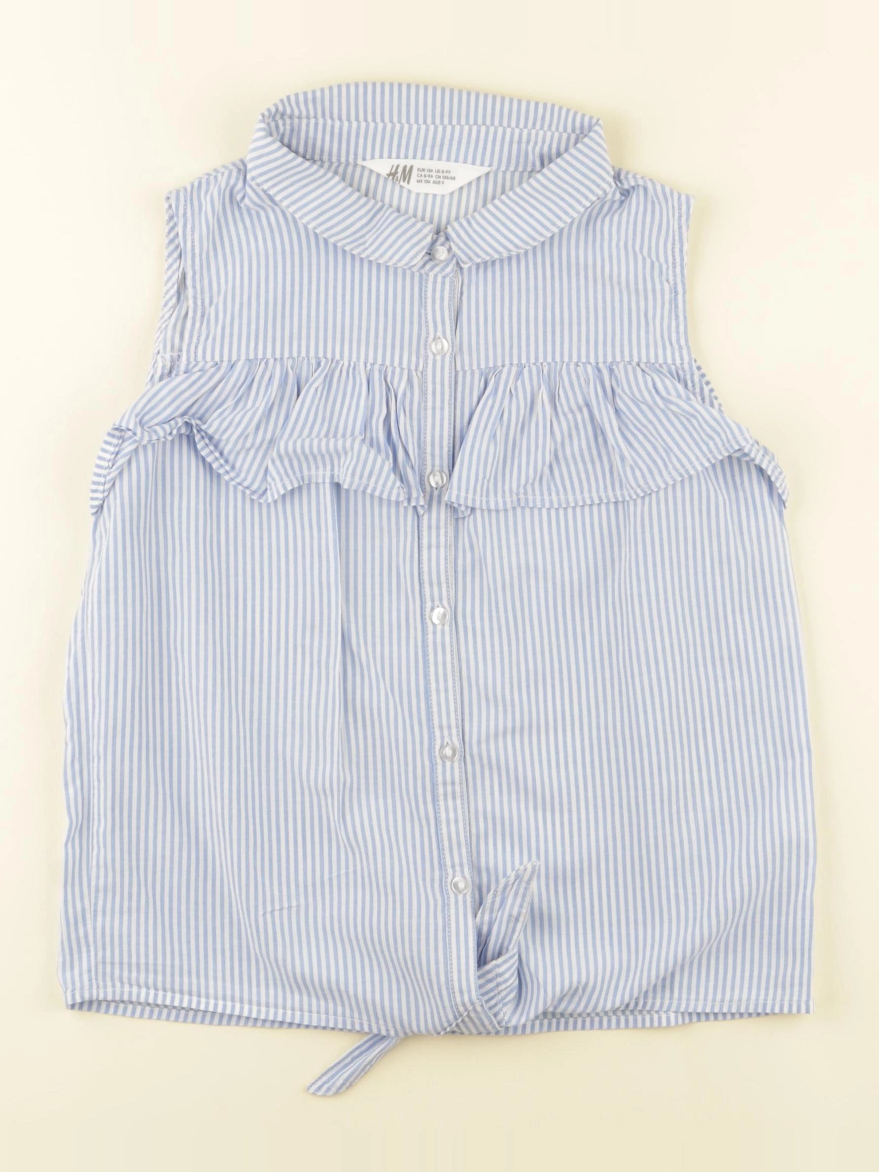 H&M - blouse blanc, bleu - 9 ans