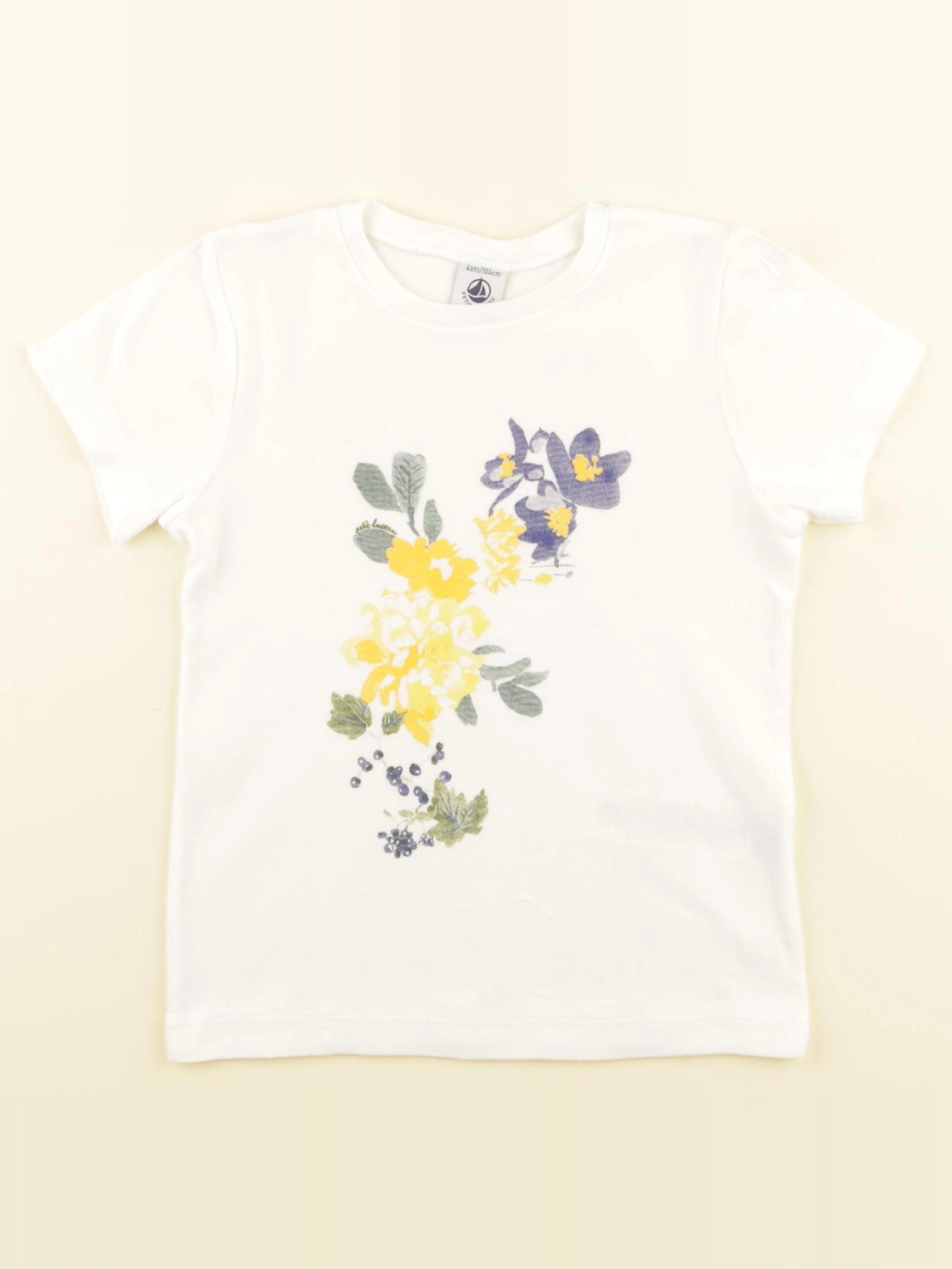Petit Bateau - tee-shirt blanc - 4 ans