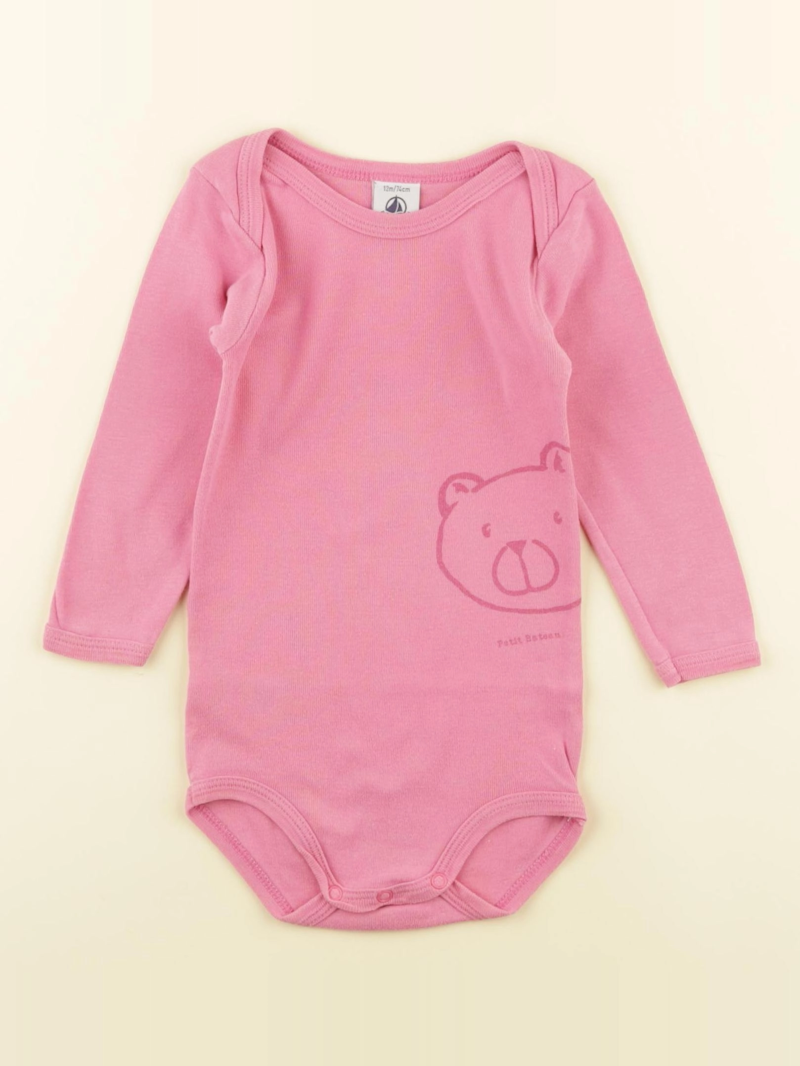 Petit Bateau - body rose - 12 mois