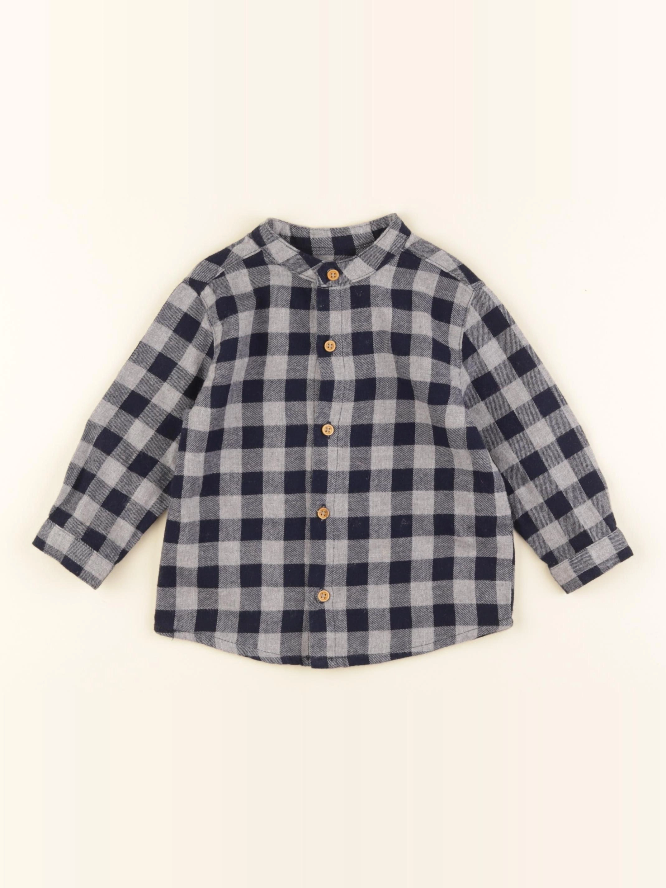 Boutchou - chemise bleu - 12 mois