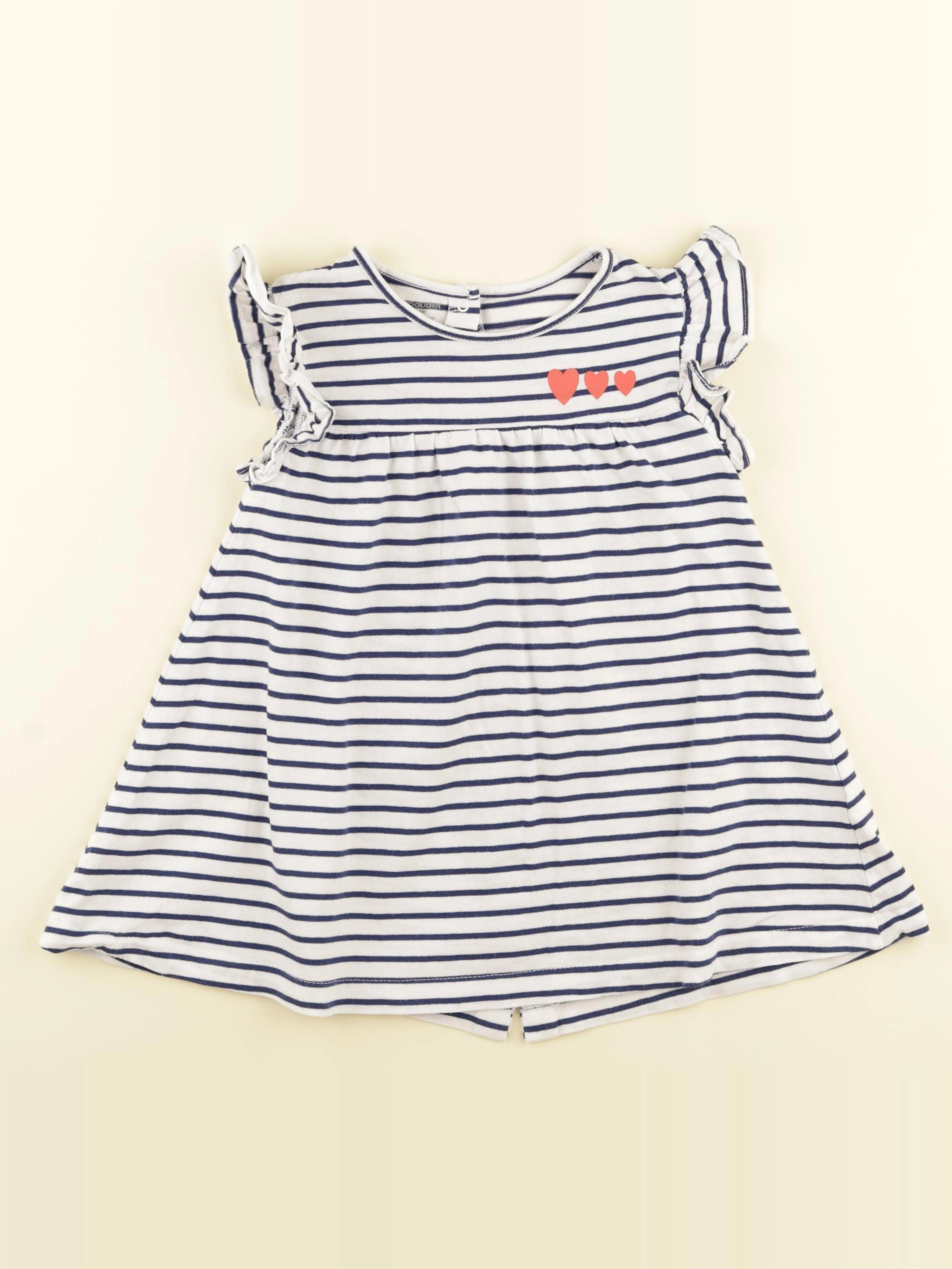 Vertbaudet - robe blanc, bleu - 36 mois