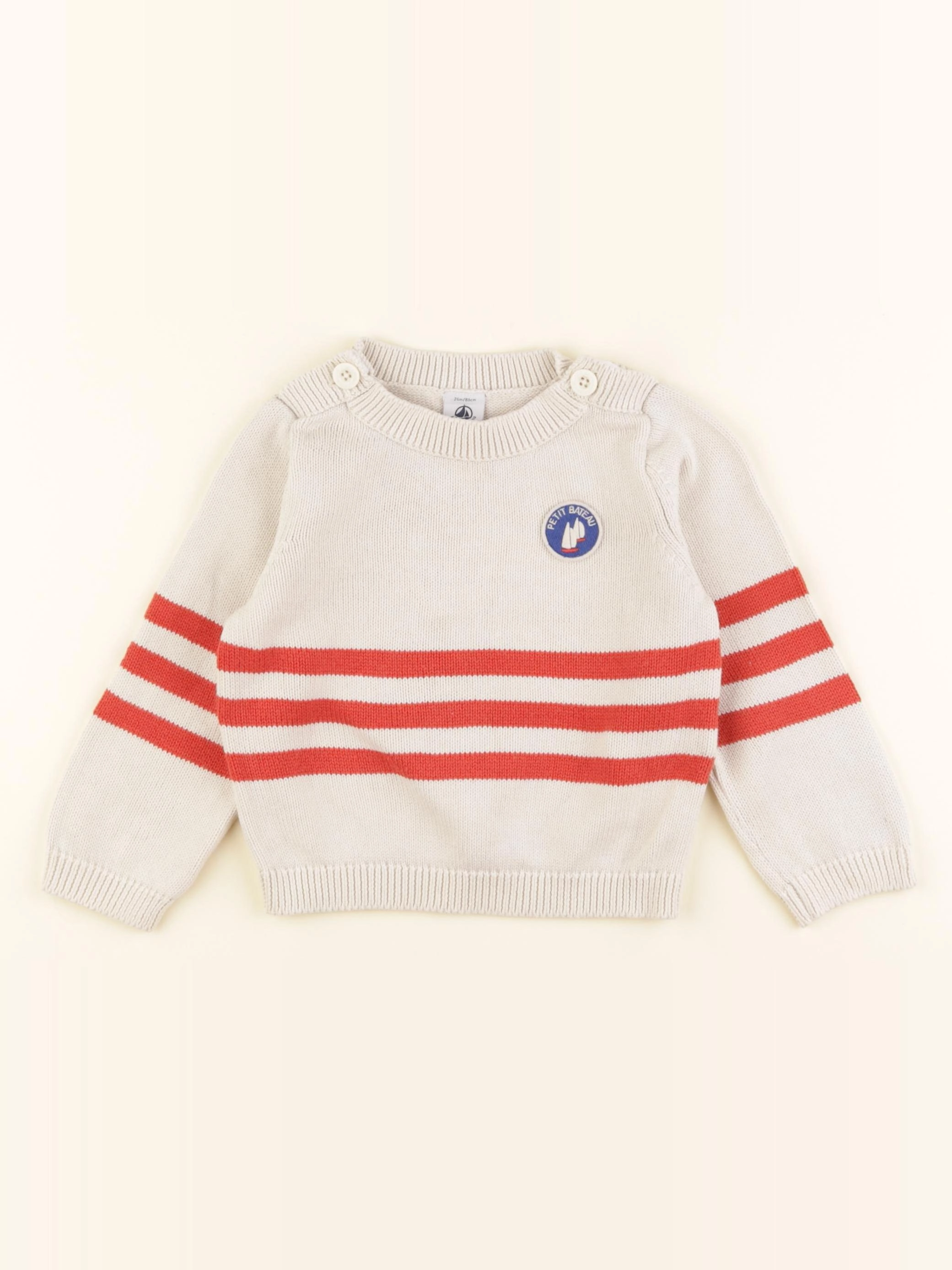 Petit Bateau - pull beige - 24 mois