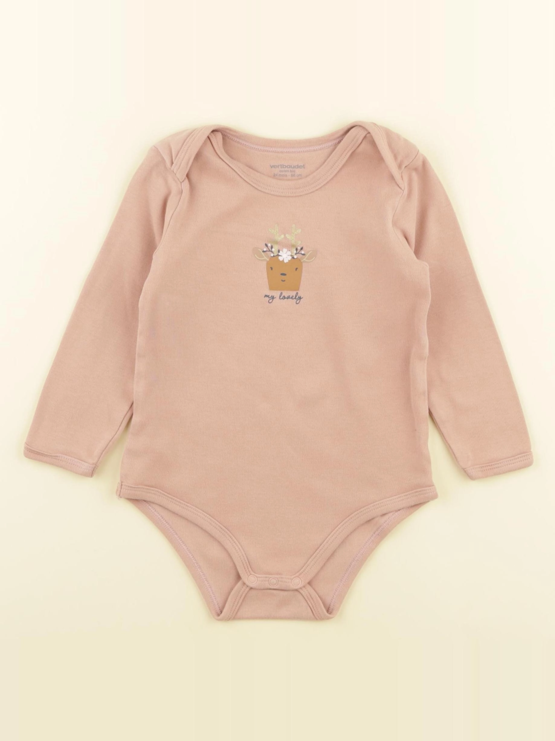 Vertbaudet - body rose - 24 mois