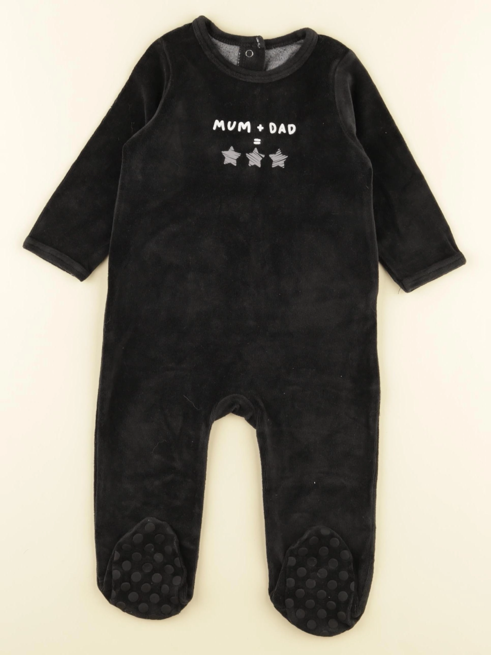 Vertbaudet - pyjama velours noir - 12 mois