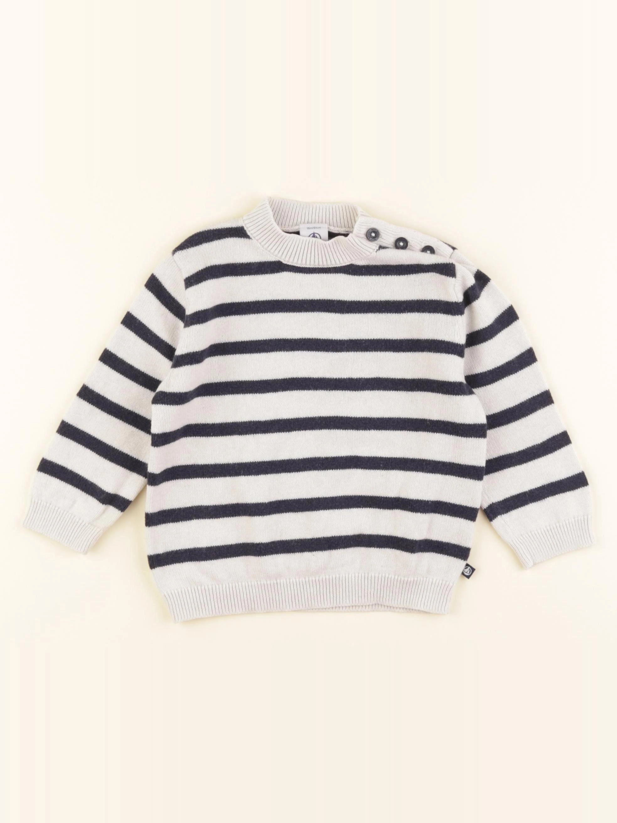 Petit Bateau - pull beige, bleu - 18 mois