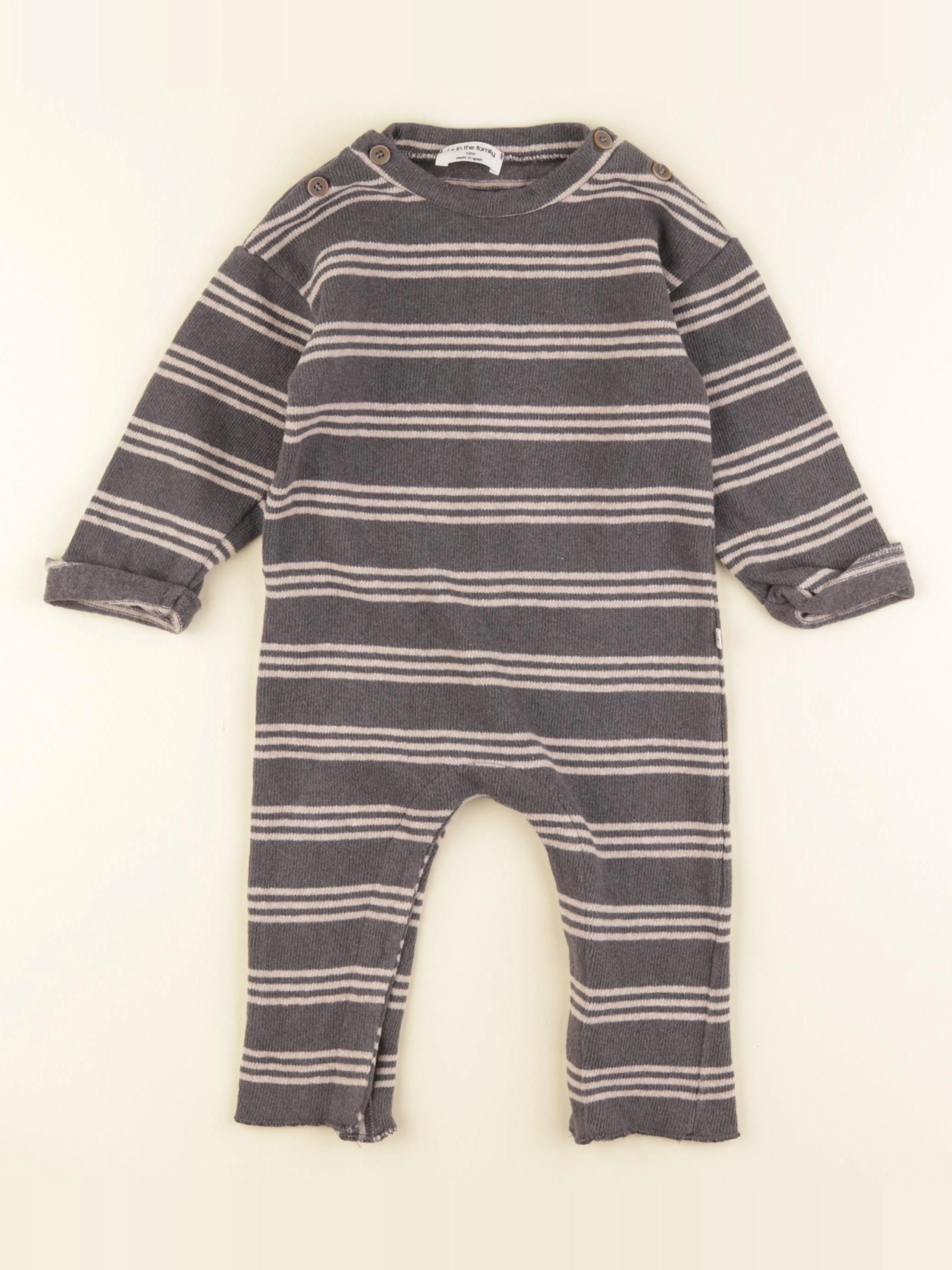 1+ In the family - combinaison taupe - 12 mois