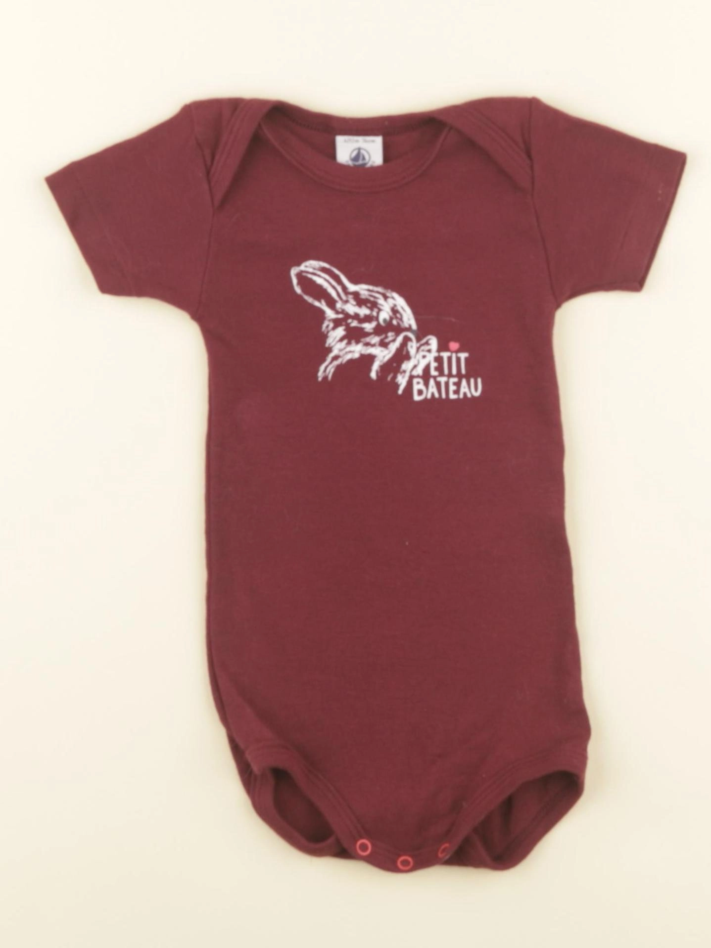 Petit Bateau - body rouge - 6/12 mois