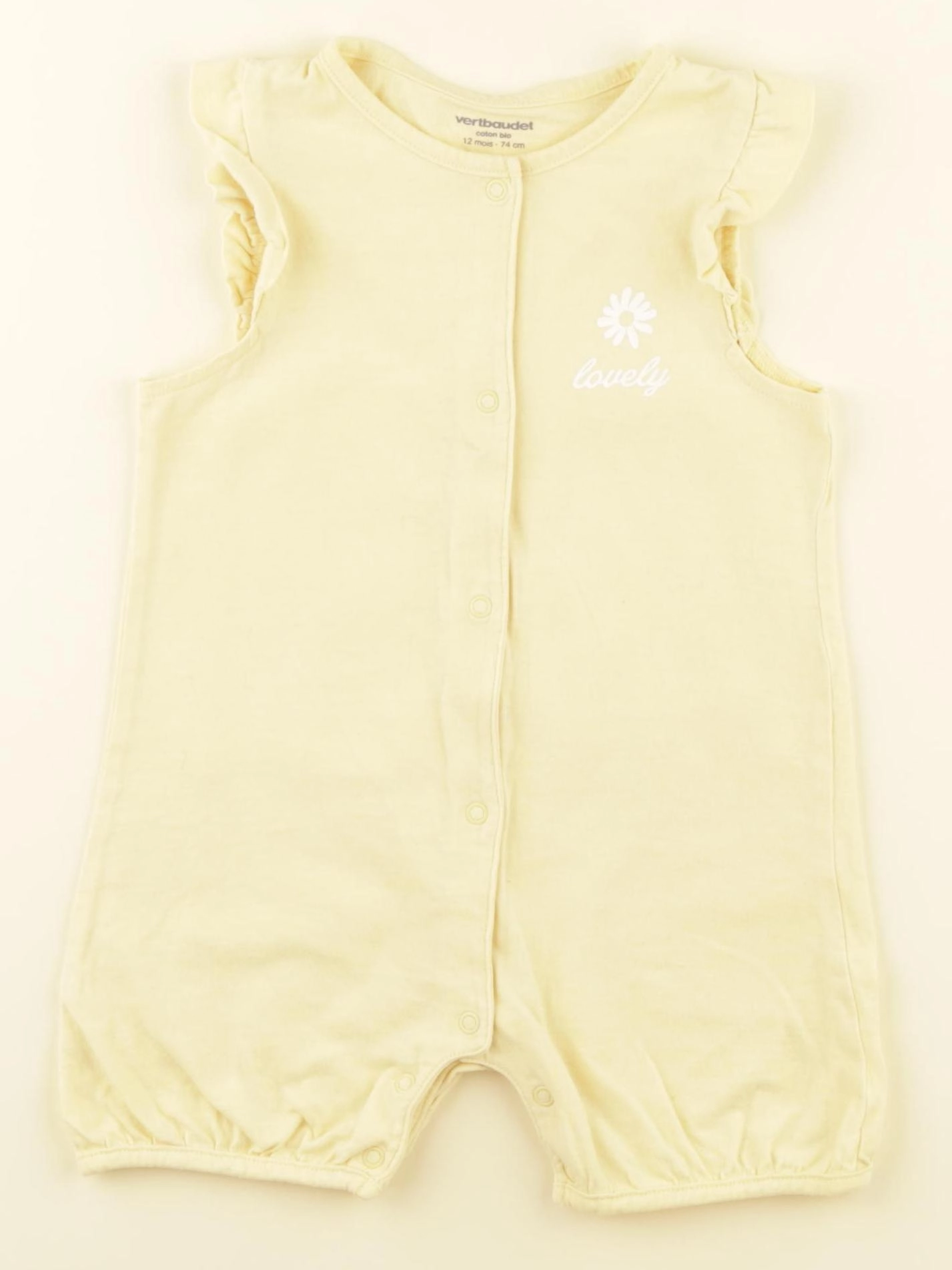 Vertbaudet - pyjama coton jaune - 12 mois