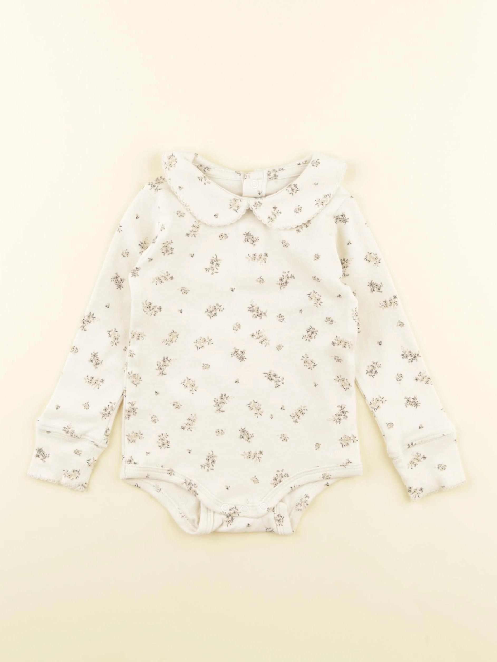 Vertbaudet - body à col beige - 12 mois