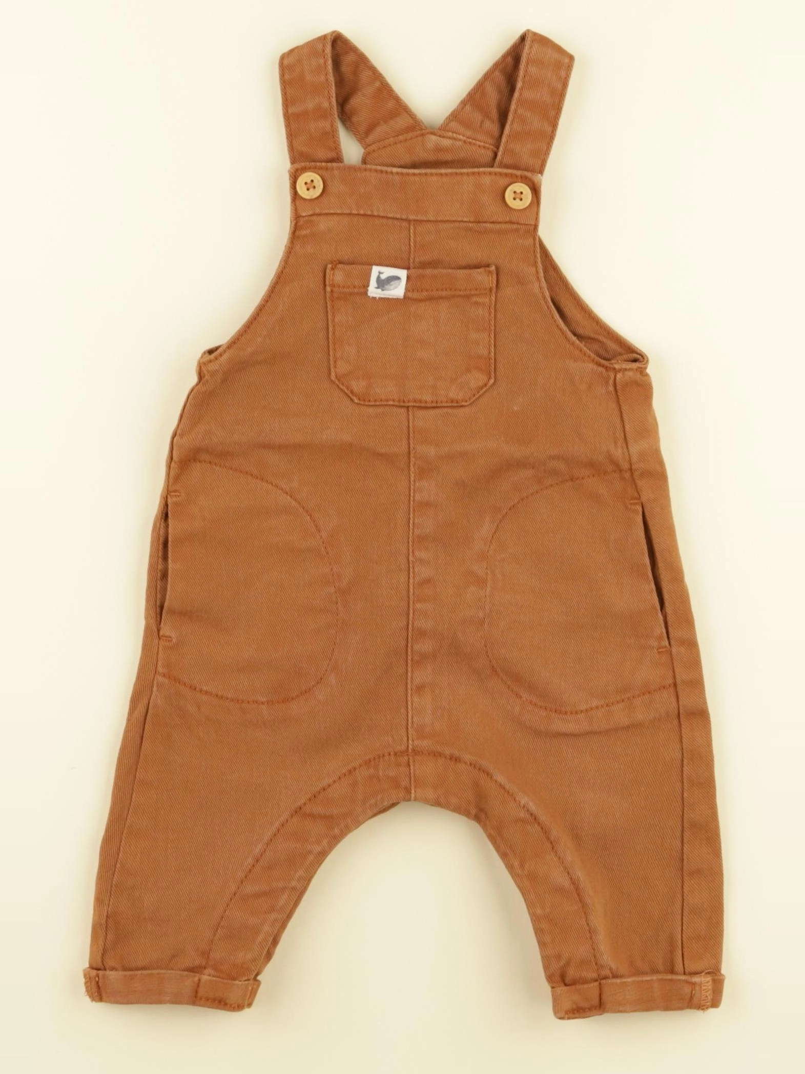 Vertbaudet - salopette marron - 3 mois