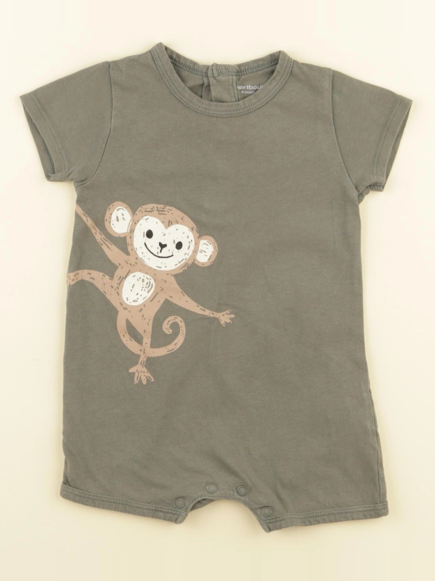 Vertbaudet - pyjama coton vert - 9 mois