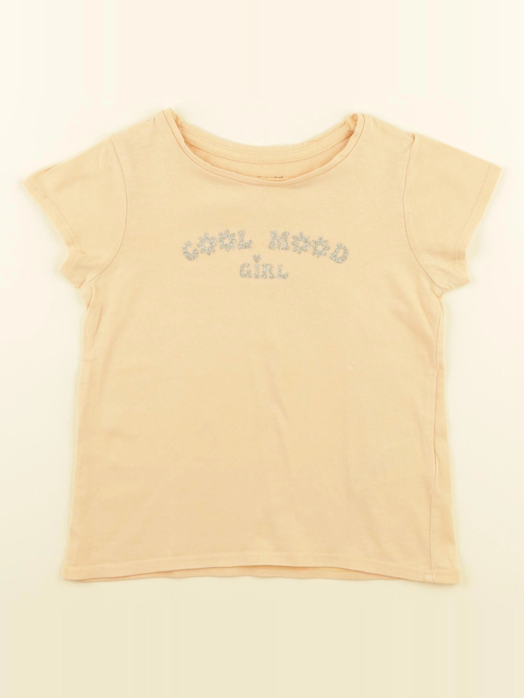 Vertbaudet - tee-shirt orange, or - 4 ans