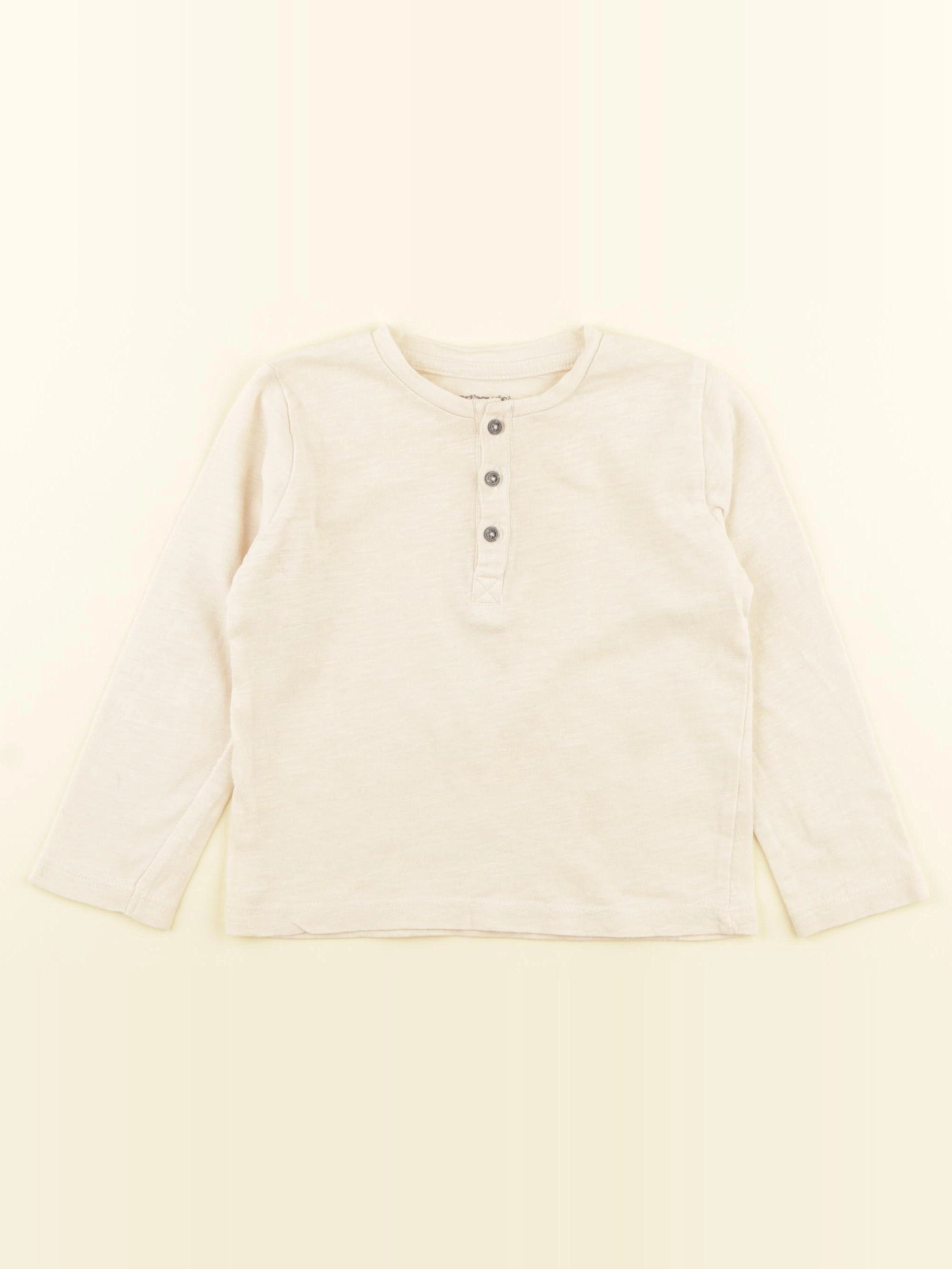 Vertbaudet - tee-shirt beige - 18 mois