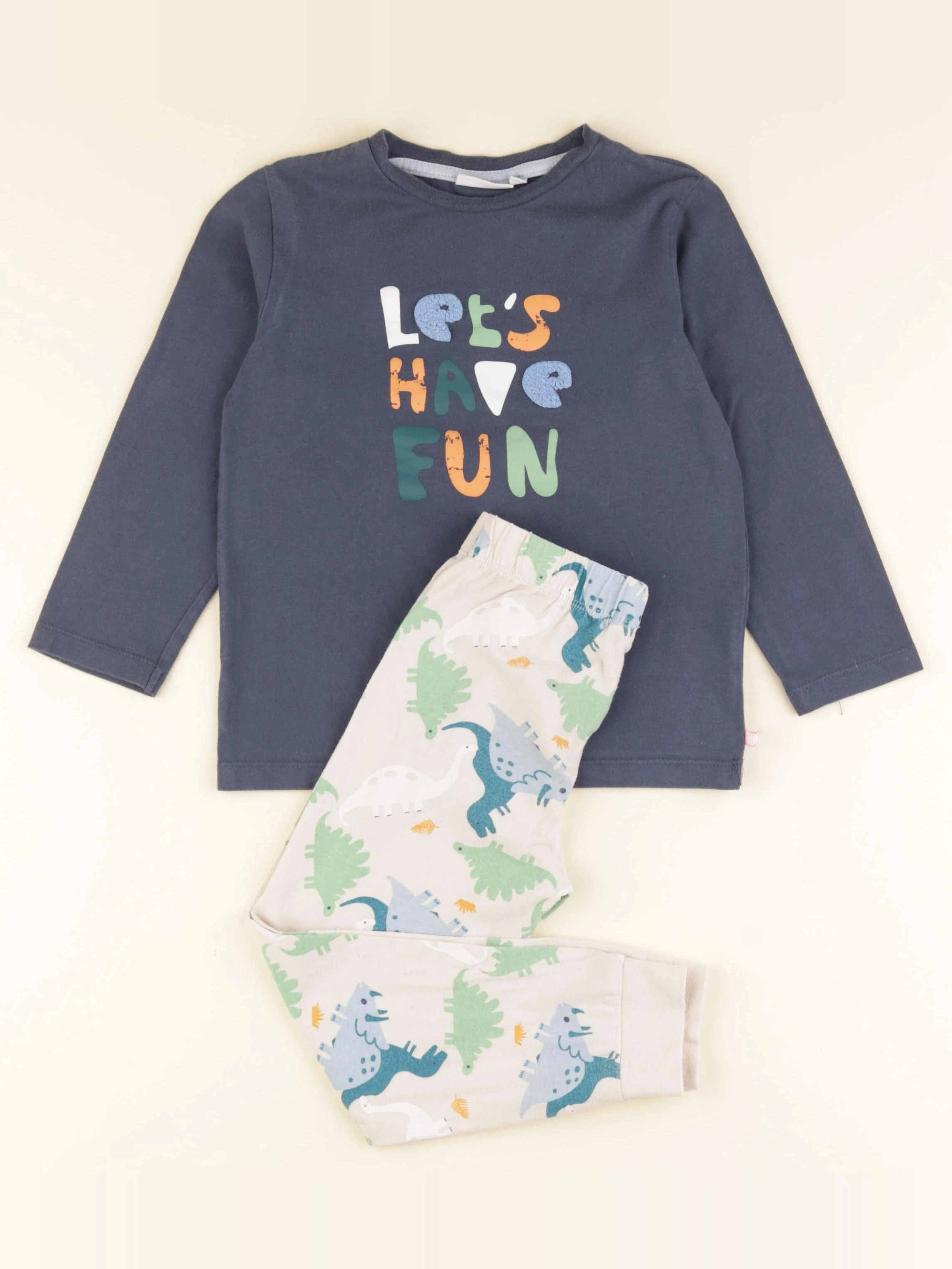 Noukie's - pyjama coton bleu, beige - 4 ans