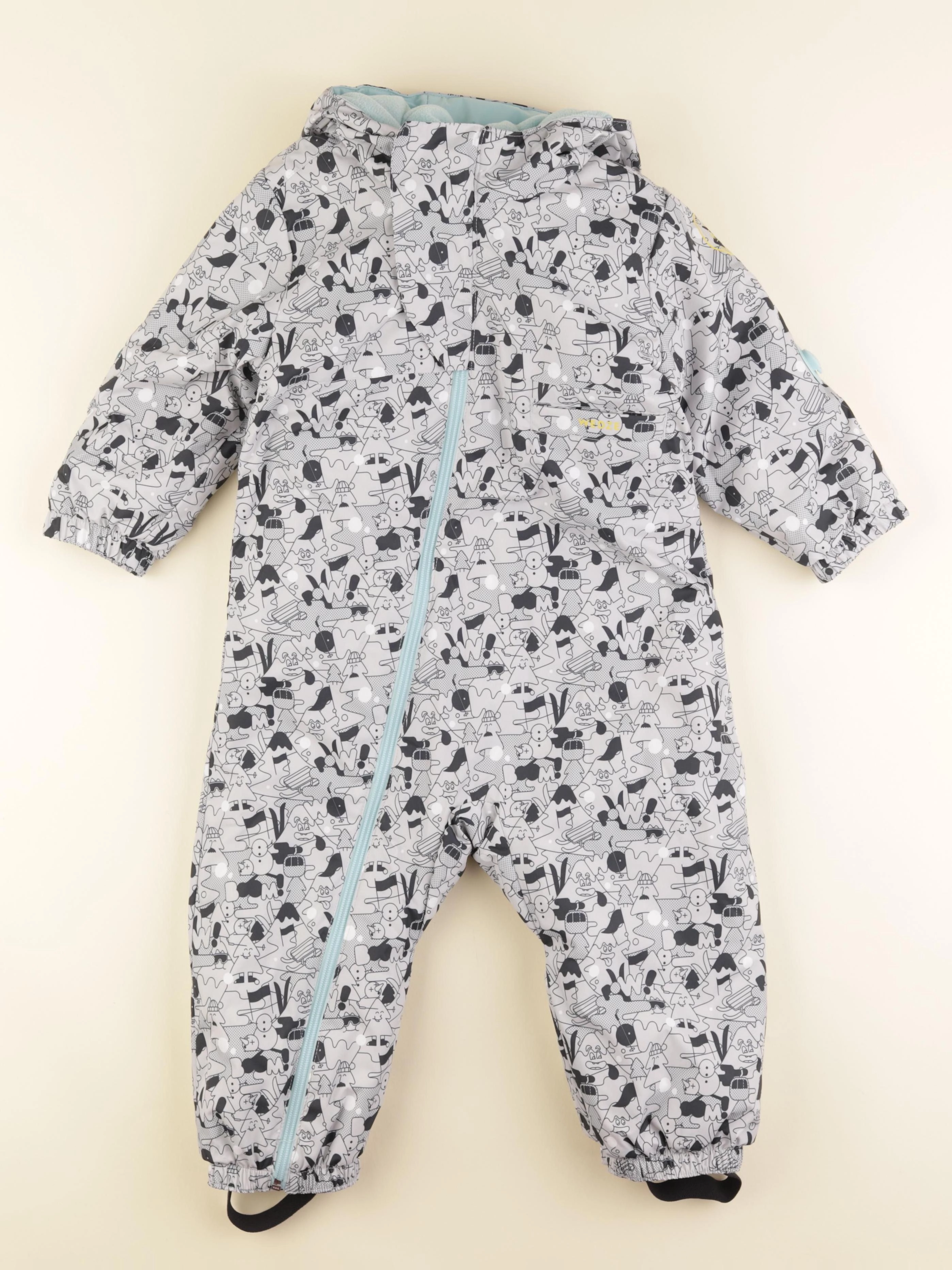 Decathlon ski - combinaison de ski gris, noir - 2/3 ans