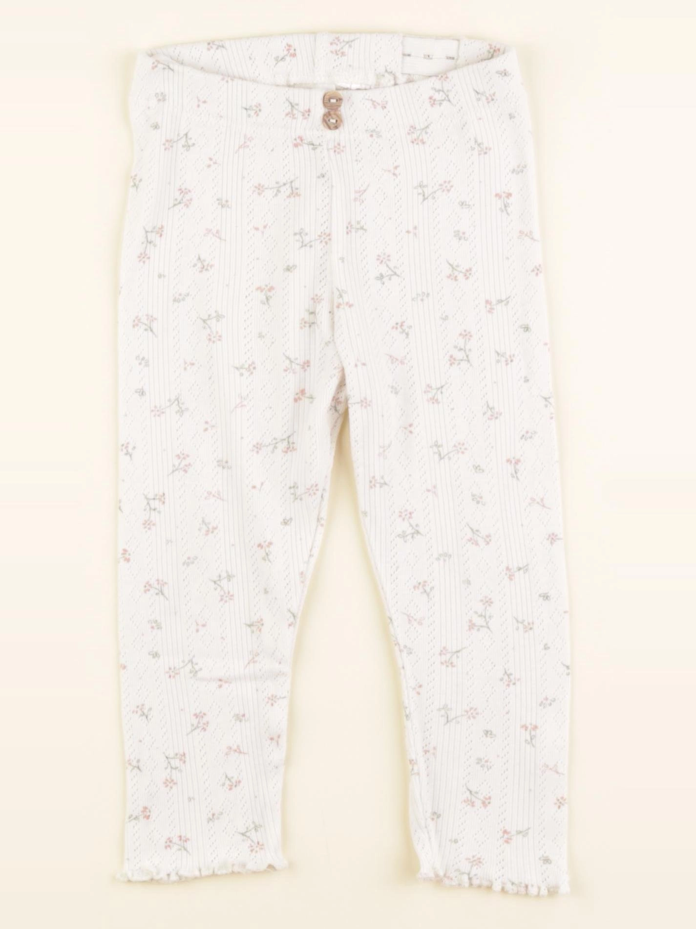 H&M - legging beige, rose - 12/18 mois