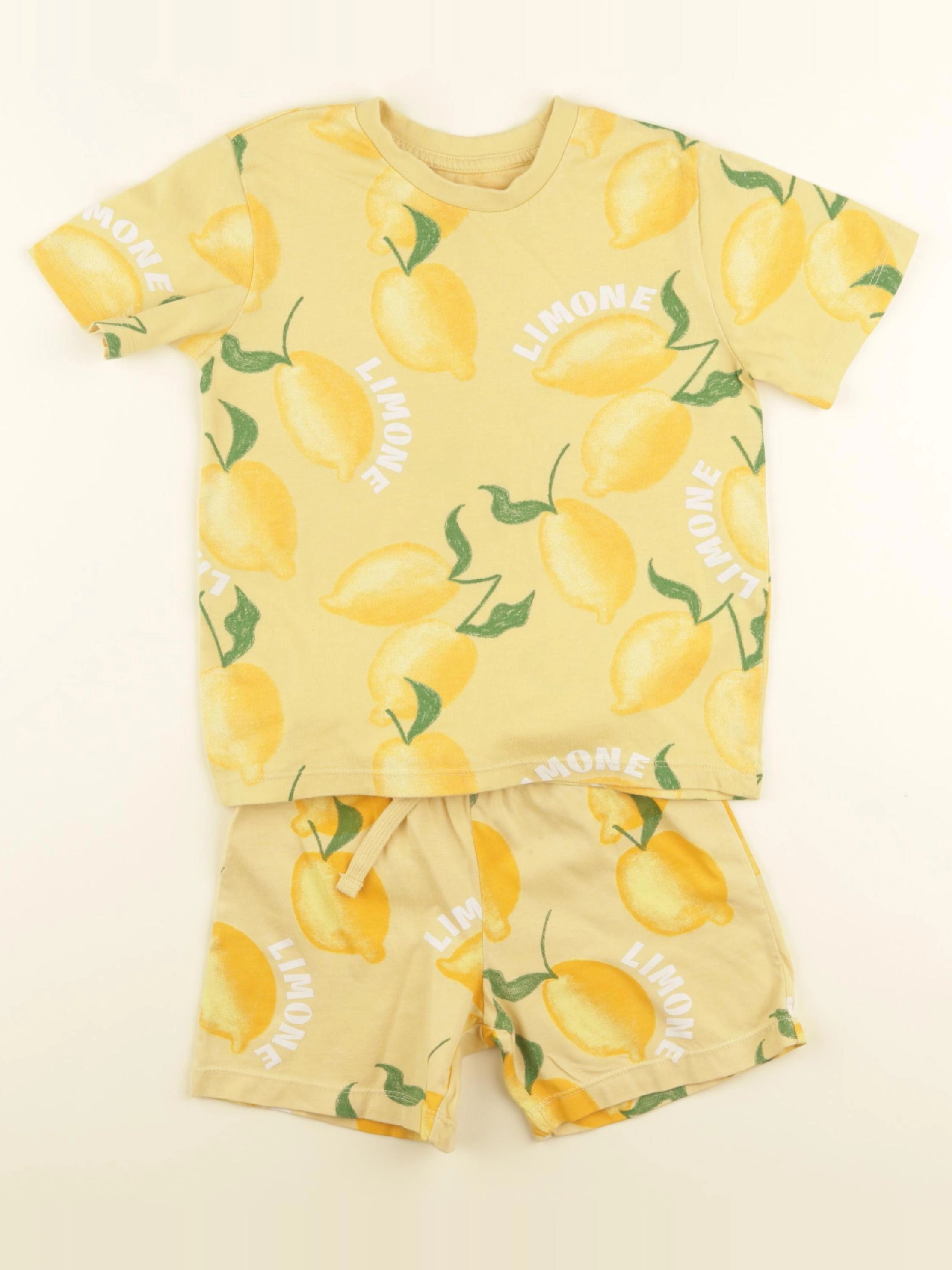 H&M - pyjama coton jaune - 2/3 ans