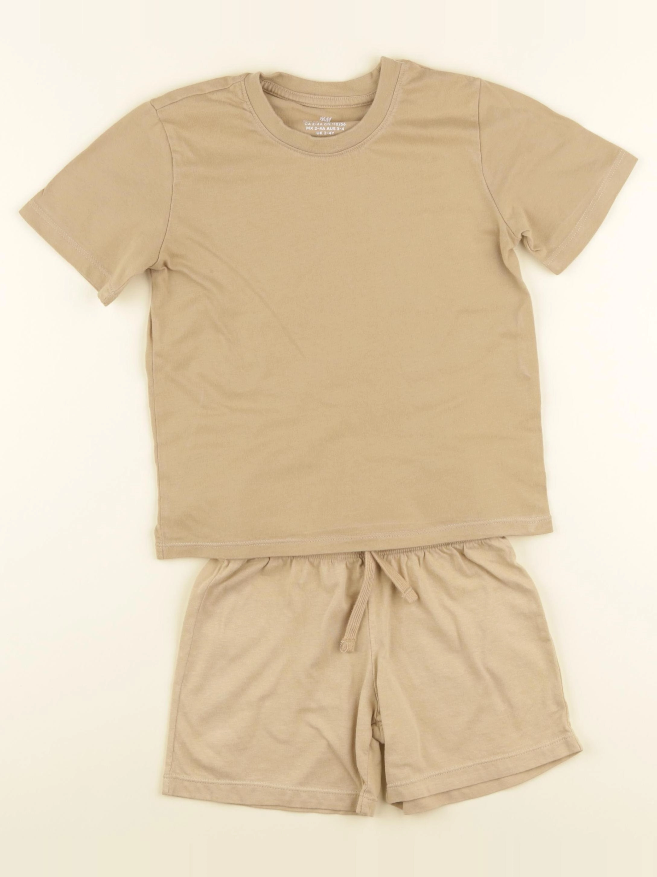 H&M - pyjama coton beige - 2/3 ans