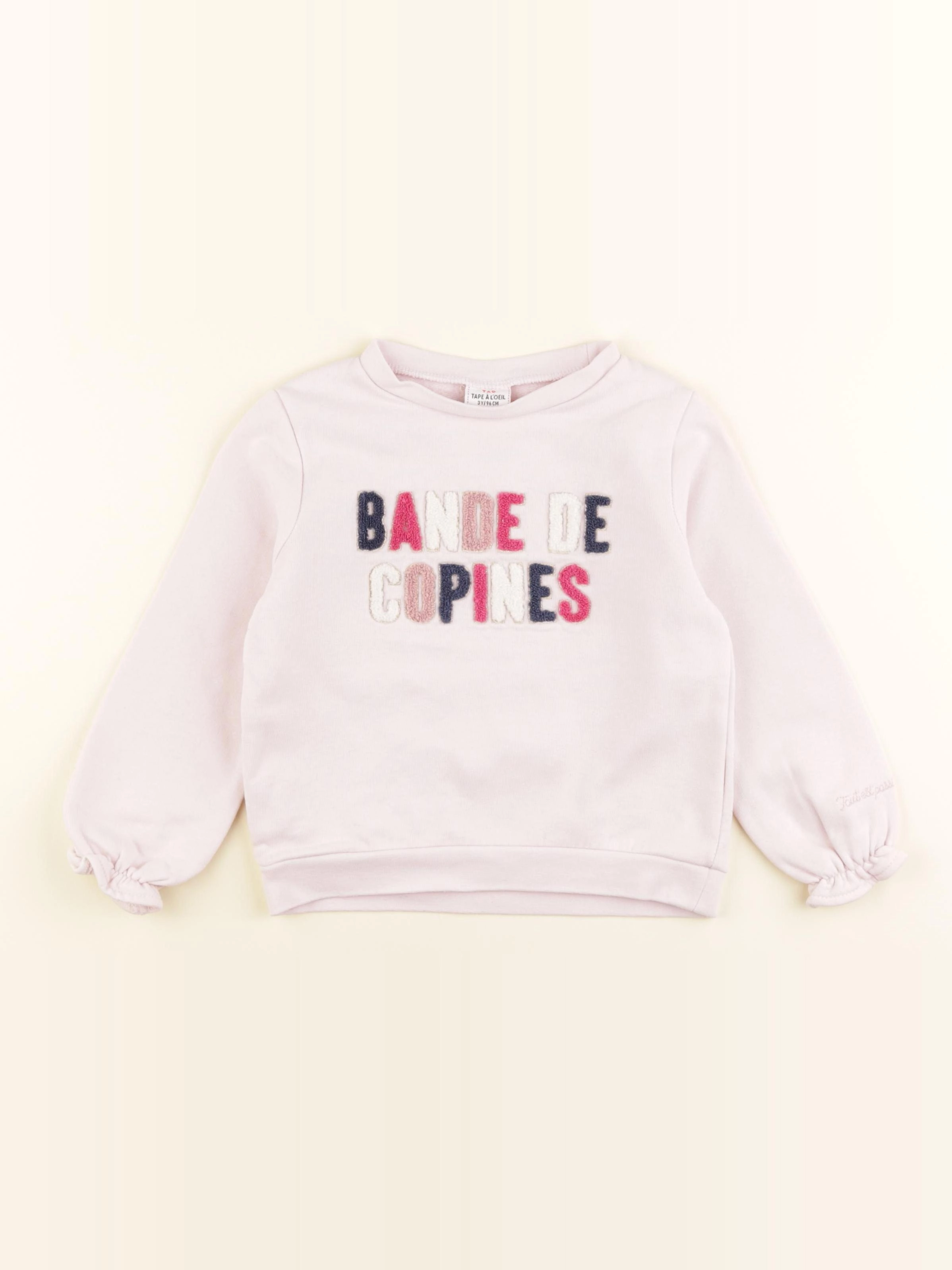 Tape à l'oeil - sweat rose - 3 ans