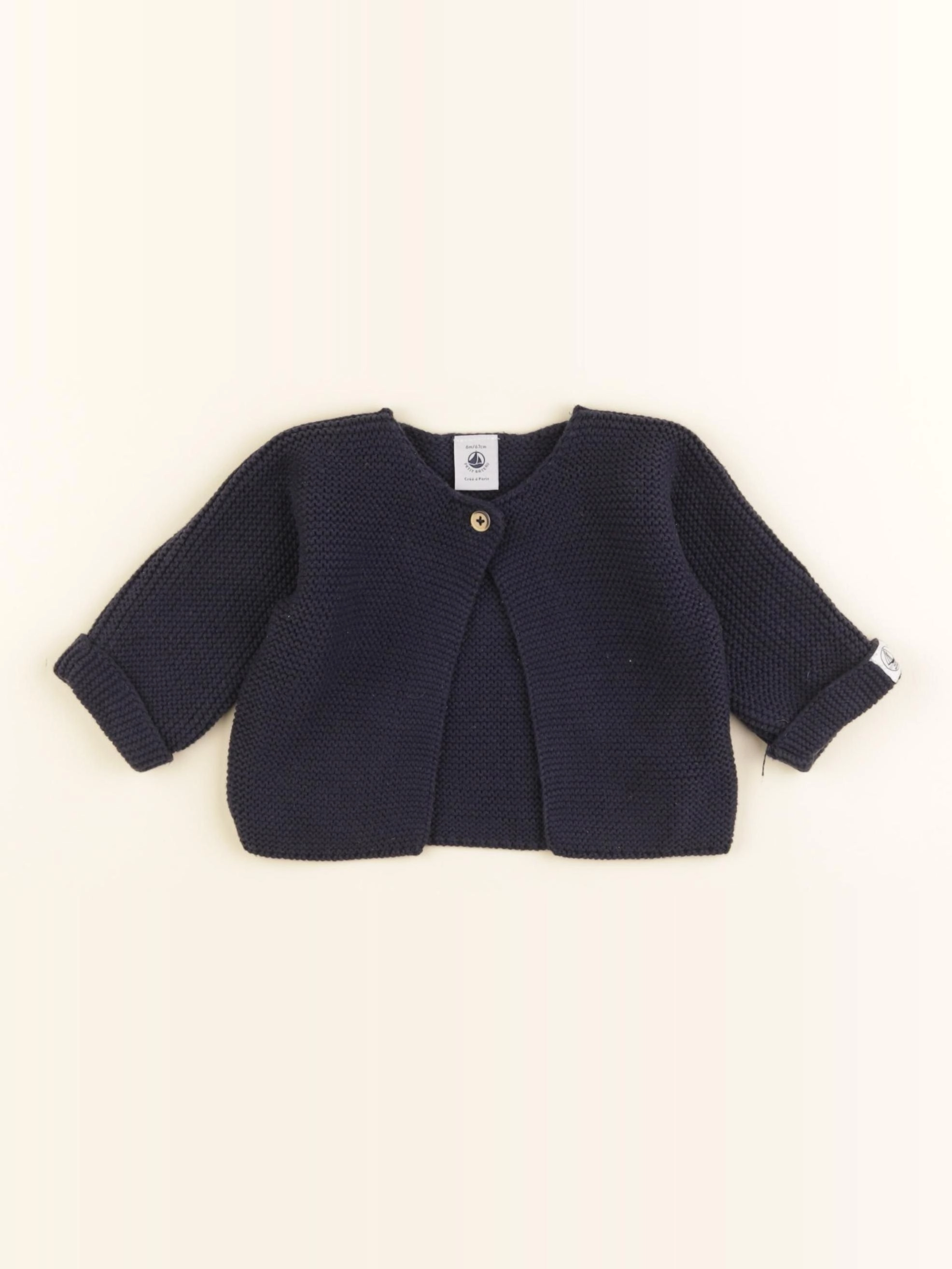 Petit Bateau - gilet bleu - 6 mois