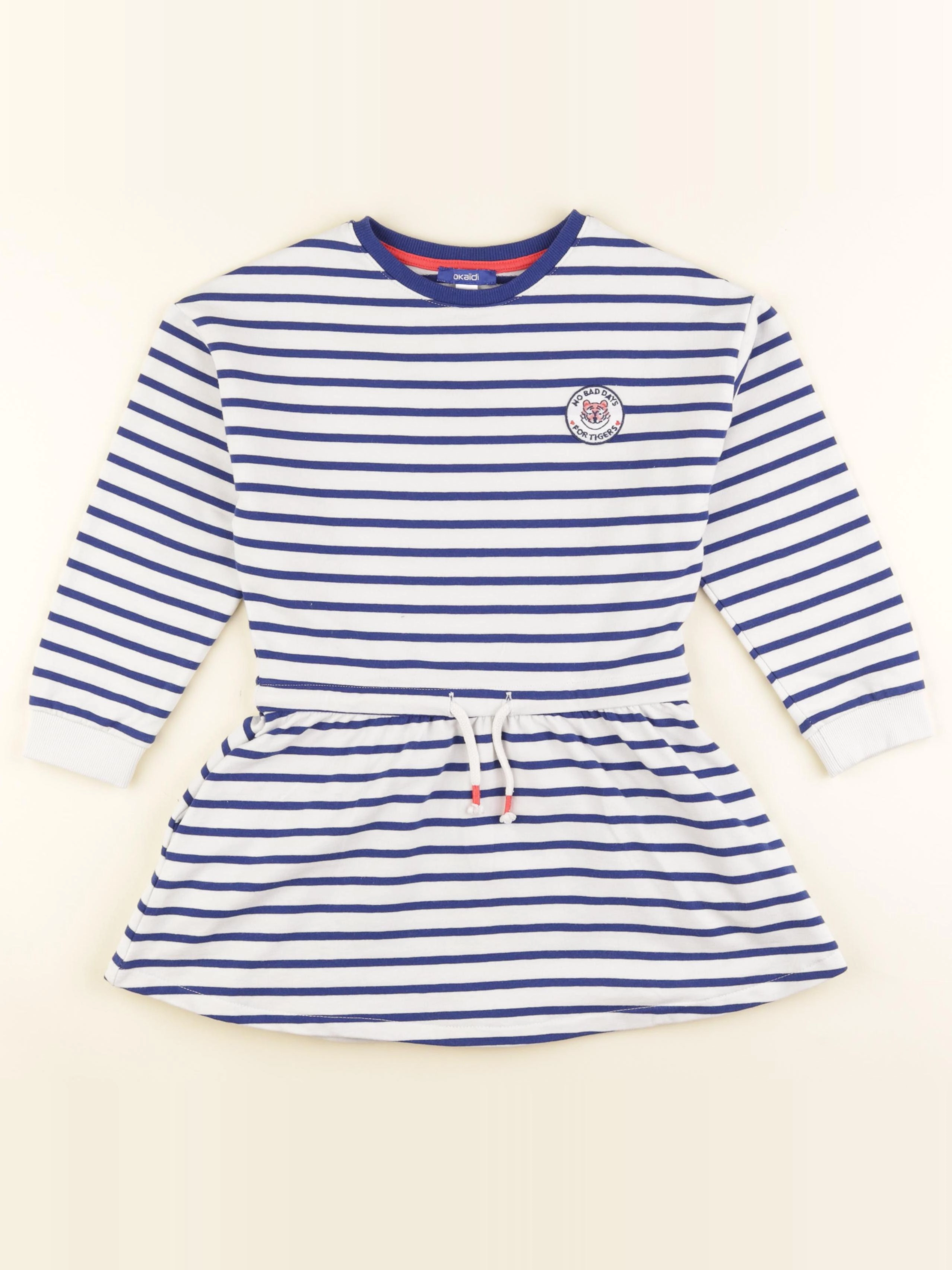 Okaidi - robe blanc, bleu - 5 ans
