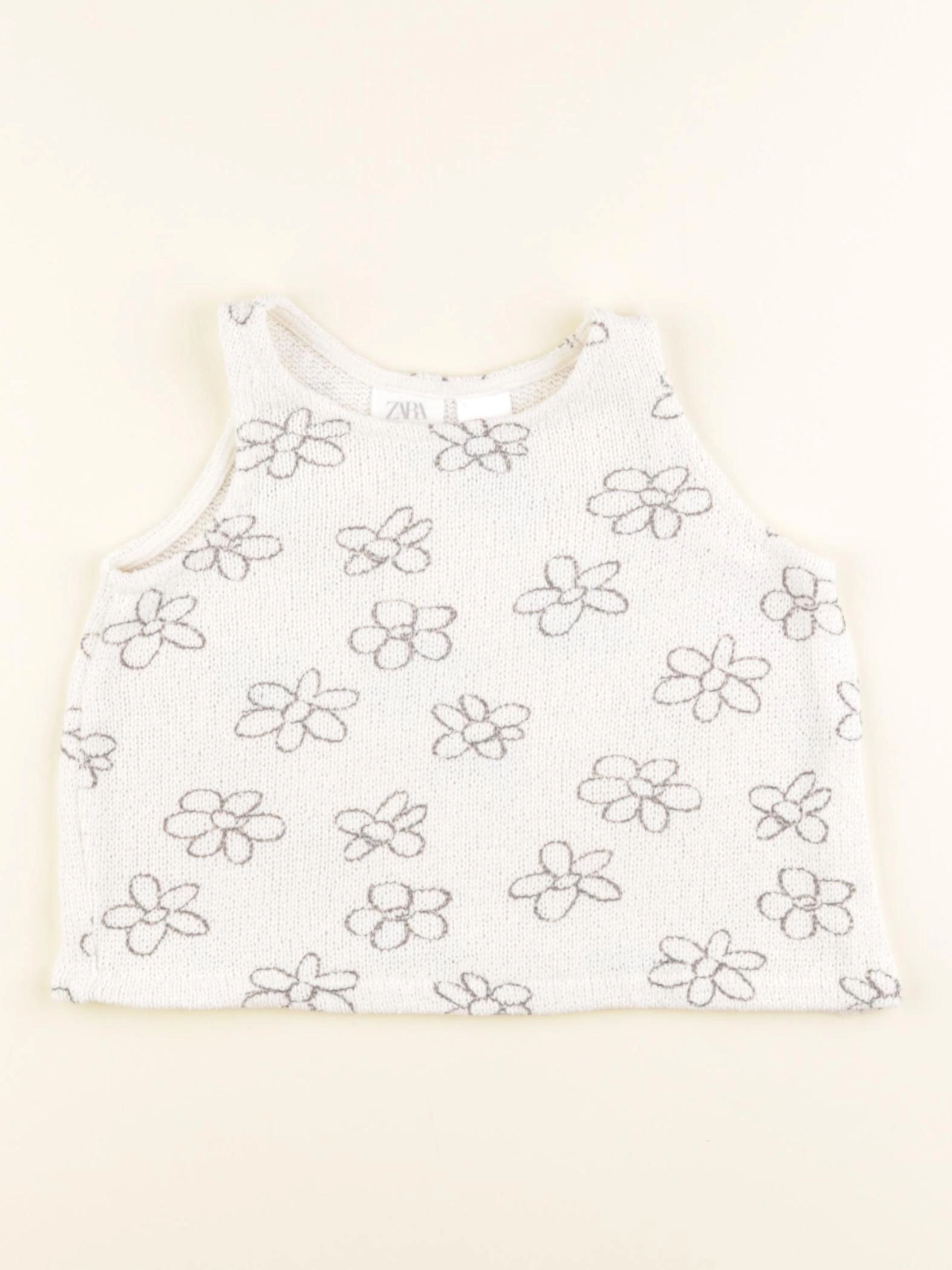 Zara - débardeur blanc, gris - 2/3 ans