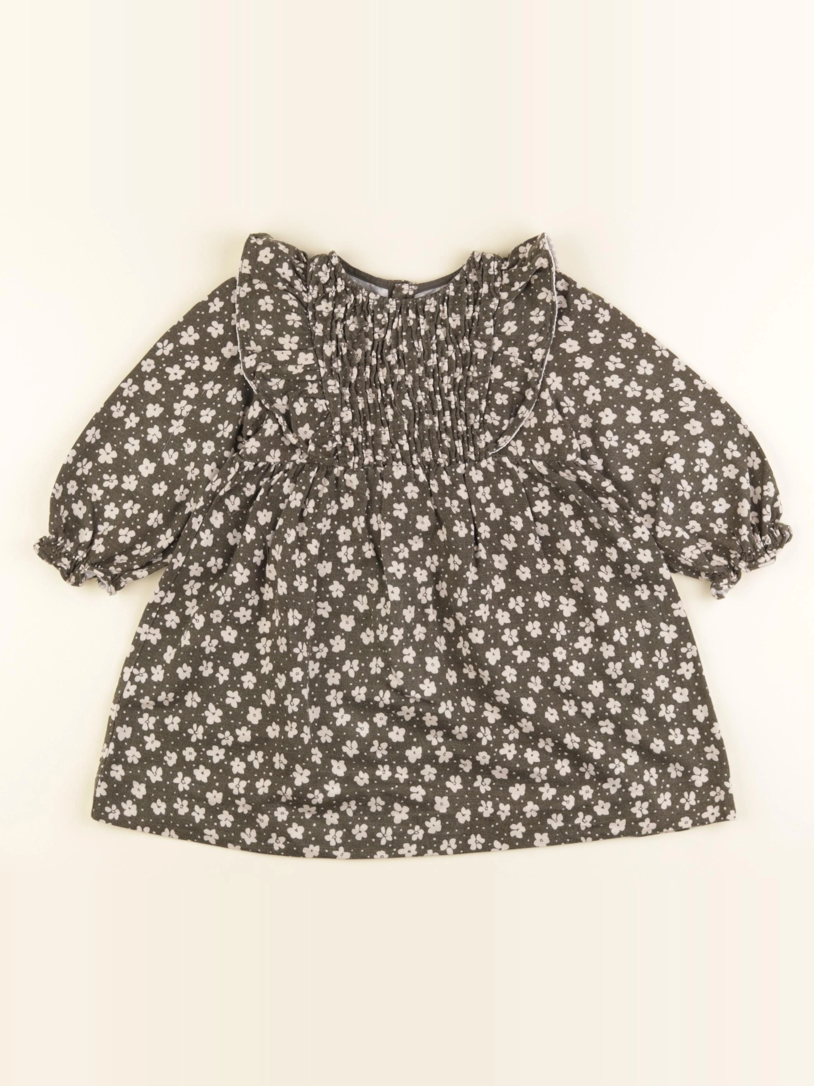 Zara - robe vert, beige - 3/4 ans