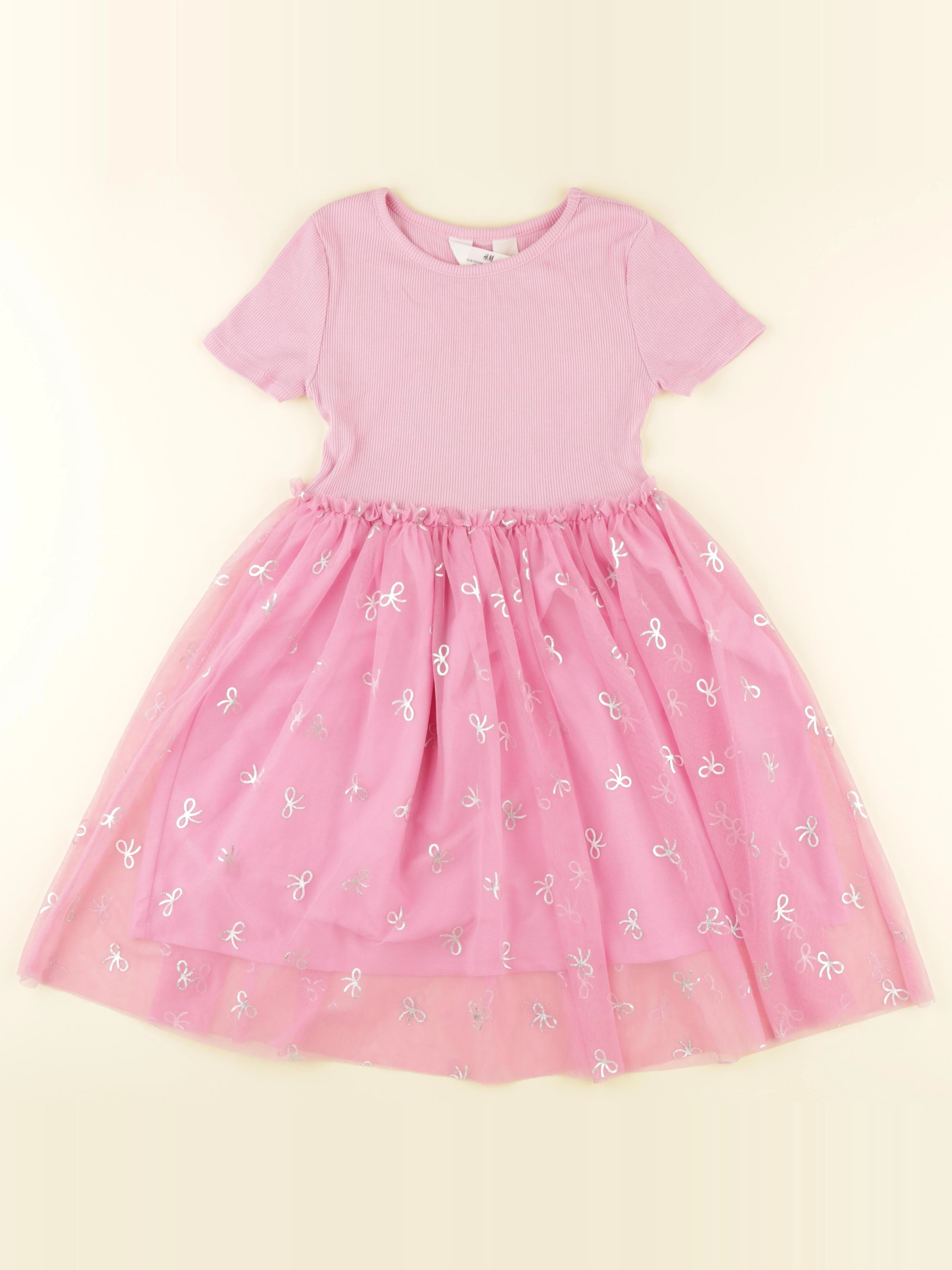 H&M - robe rose, argent - 6/8 ans