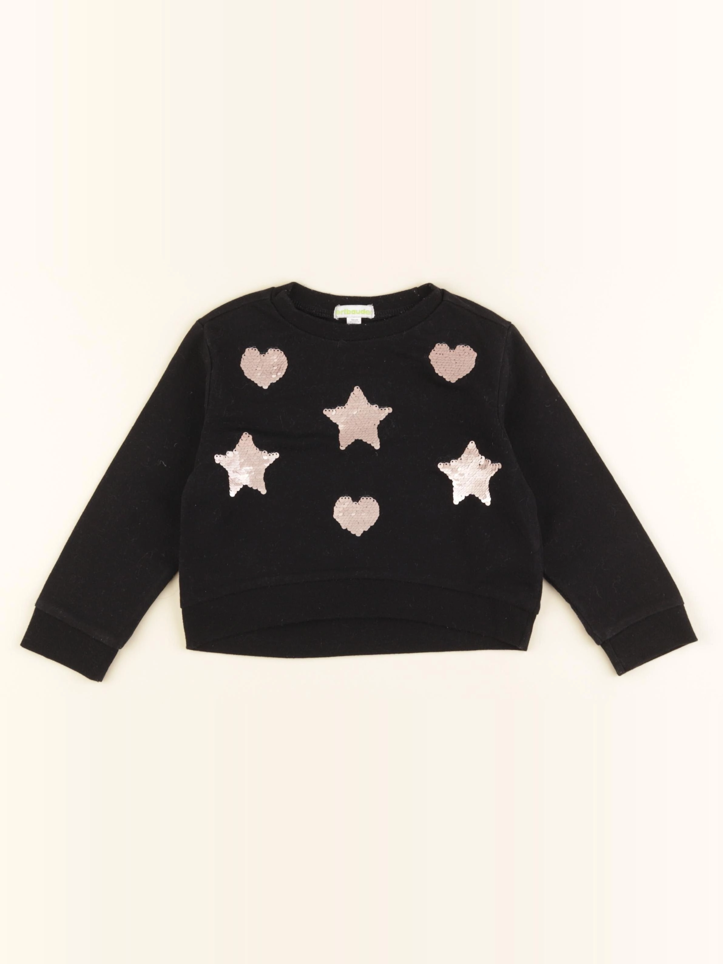Vertbaudet - sweat noir, bronze - 3 ans