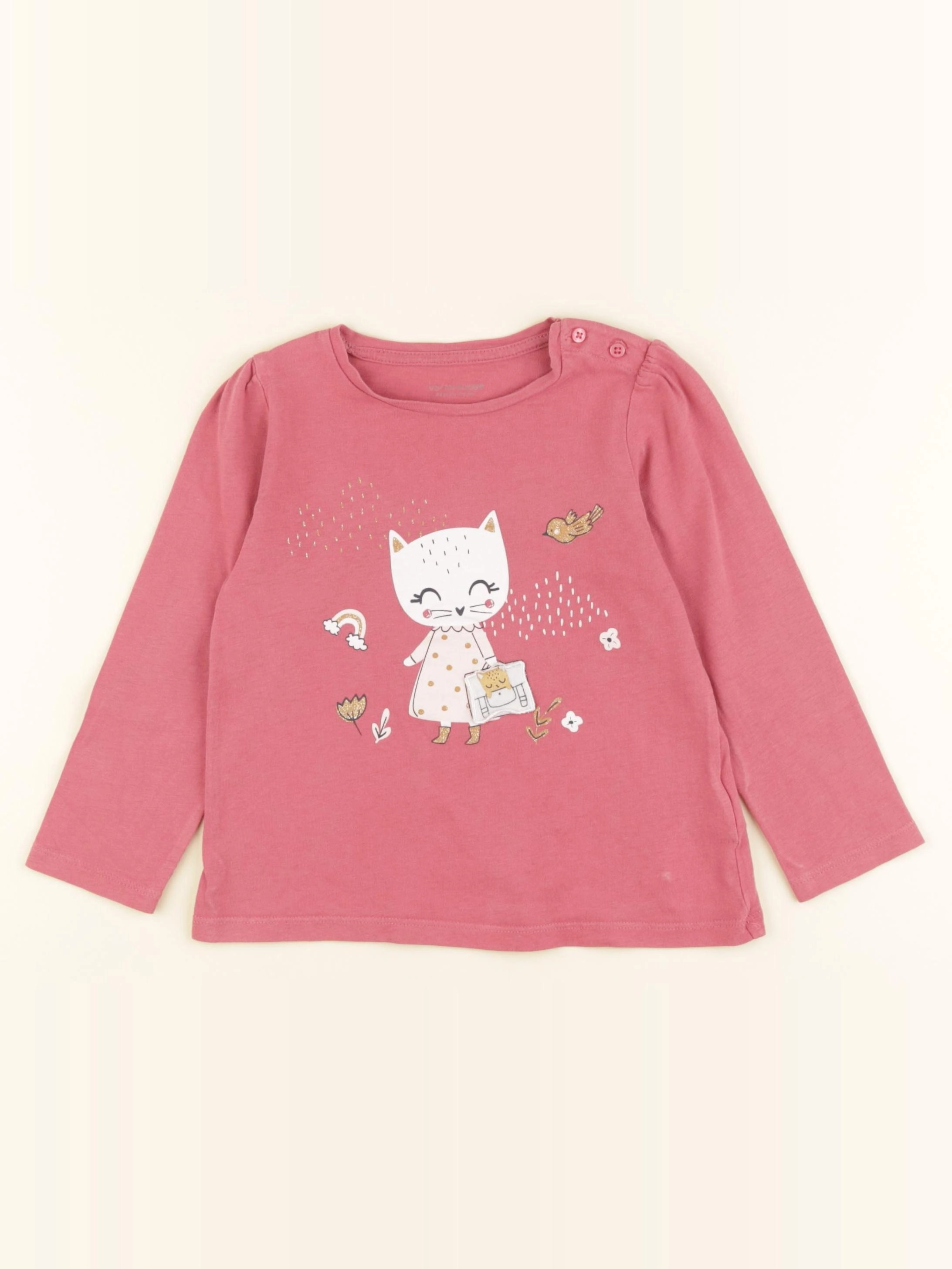Vertbaudet - tee-shirt rose - 3 ans