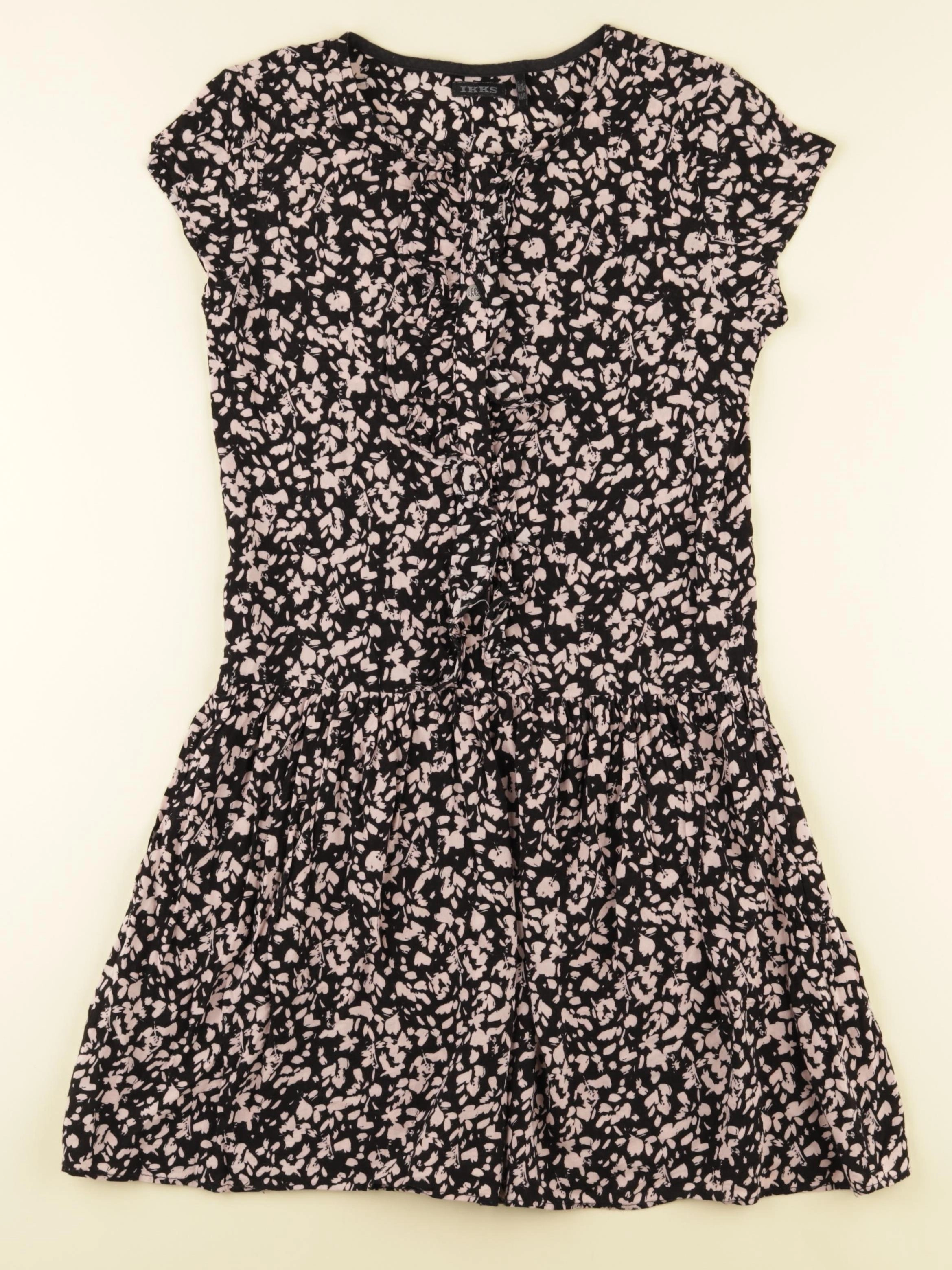 IKKS - robe noir, rose - 10 ans