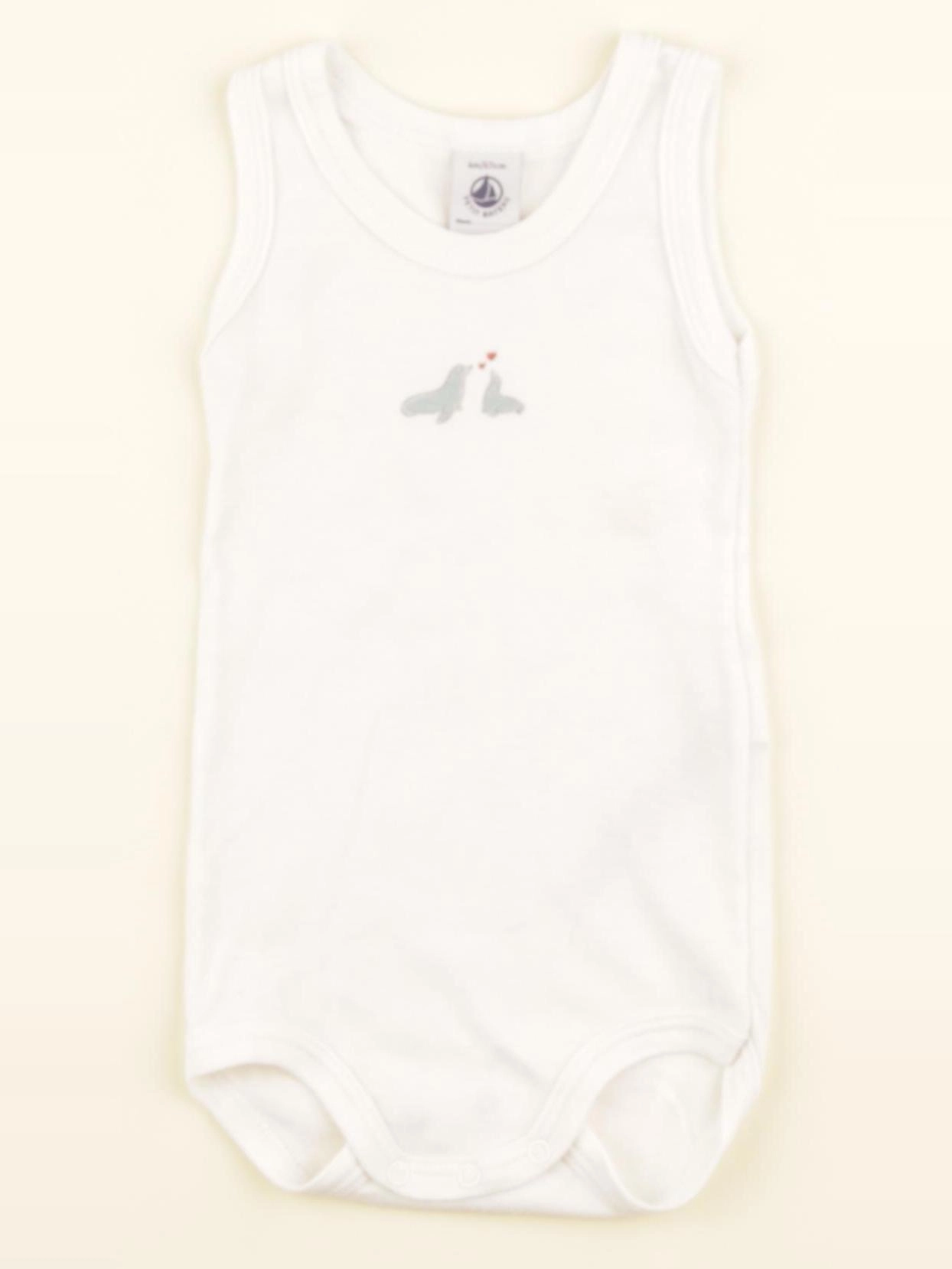 Petit Bateau - body blanc - 6 mois