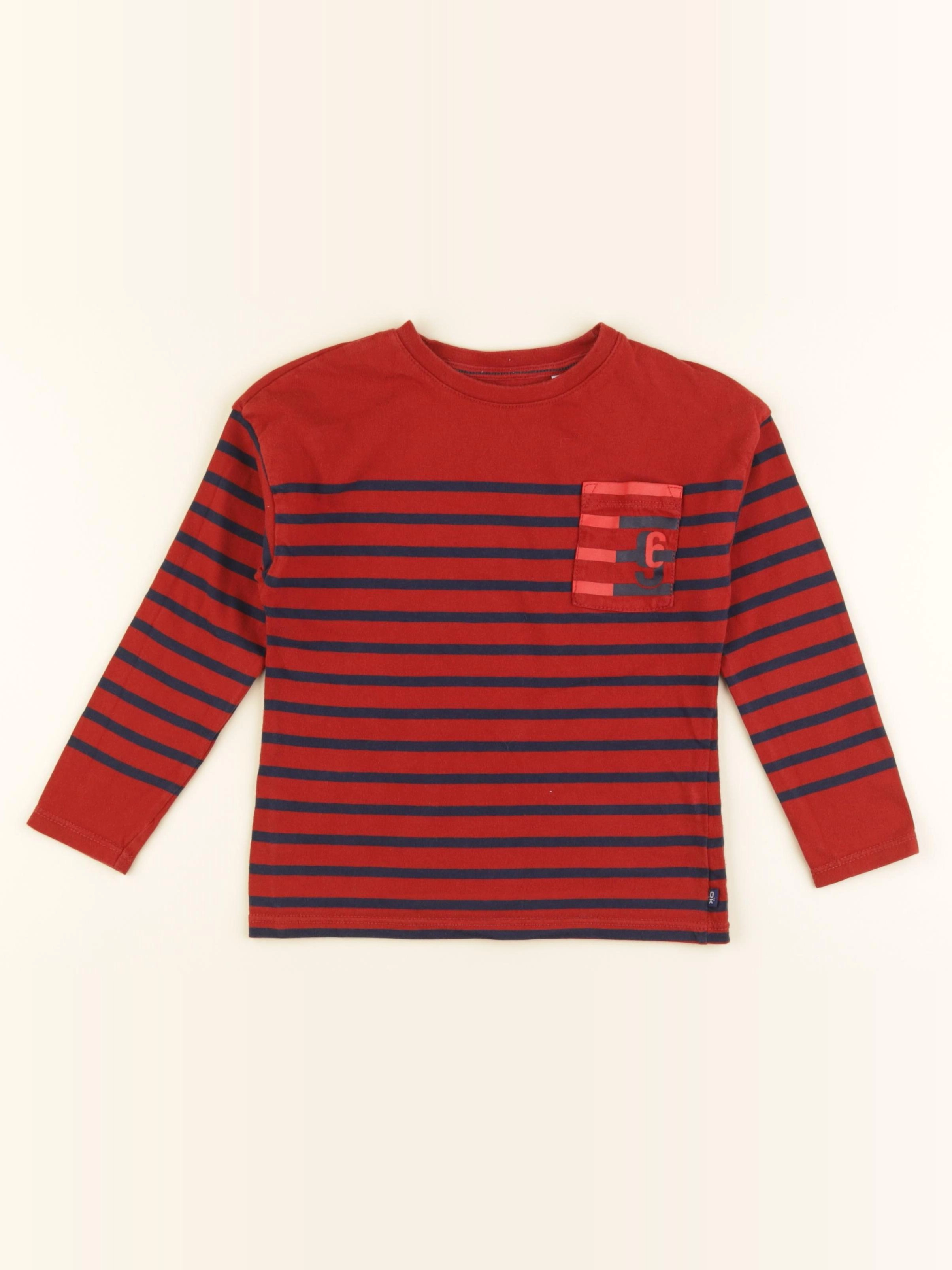Okaidi - tee-shirt marron, bleu - 5 ans