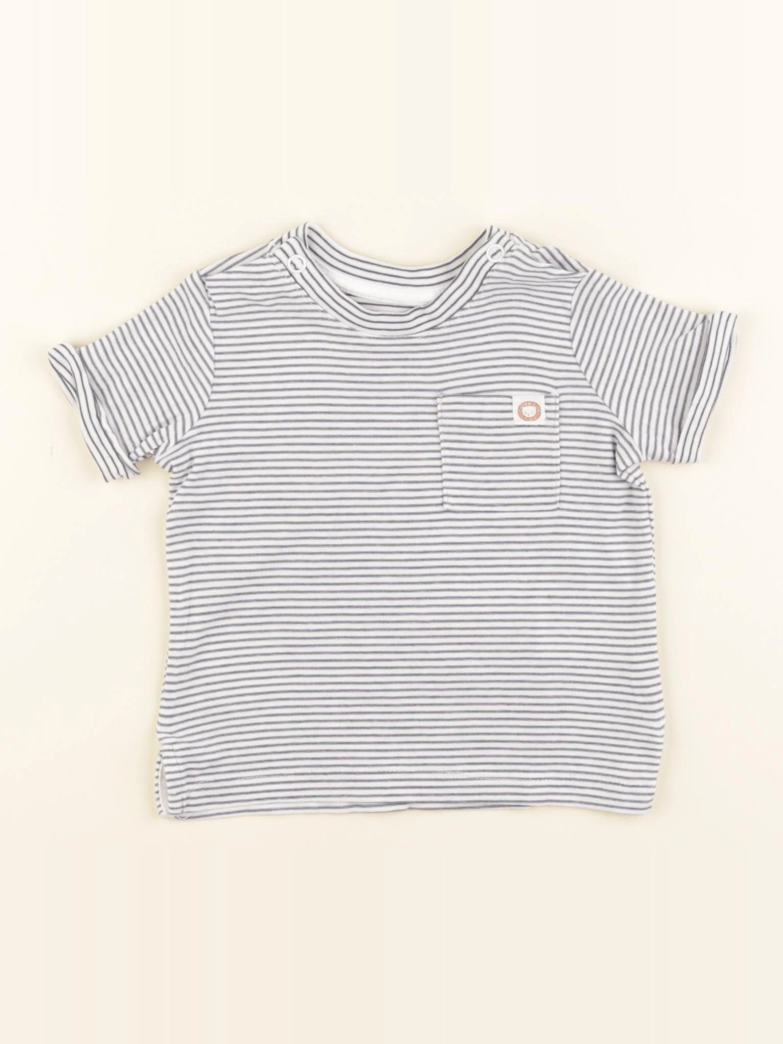 H&M - tee-shirt blanc, bleu - 2/4 mois