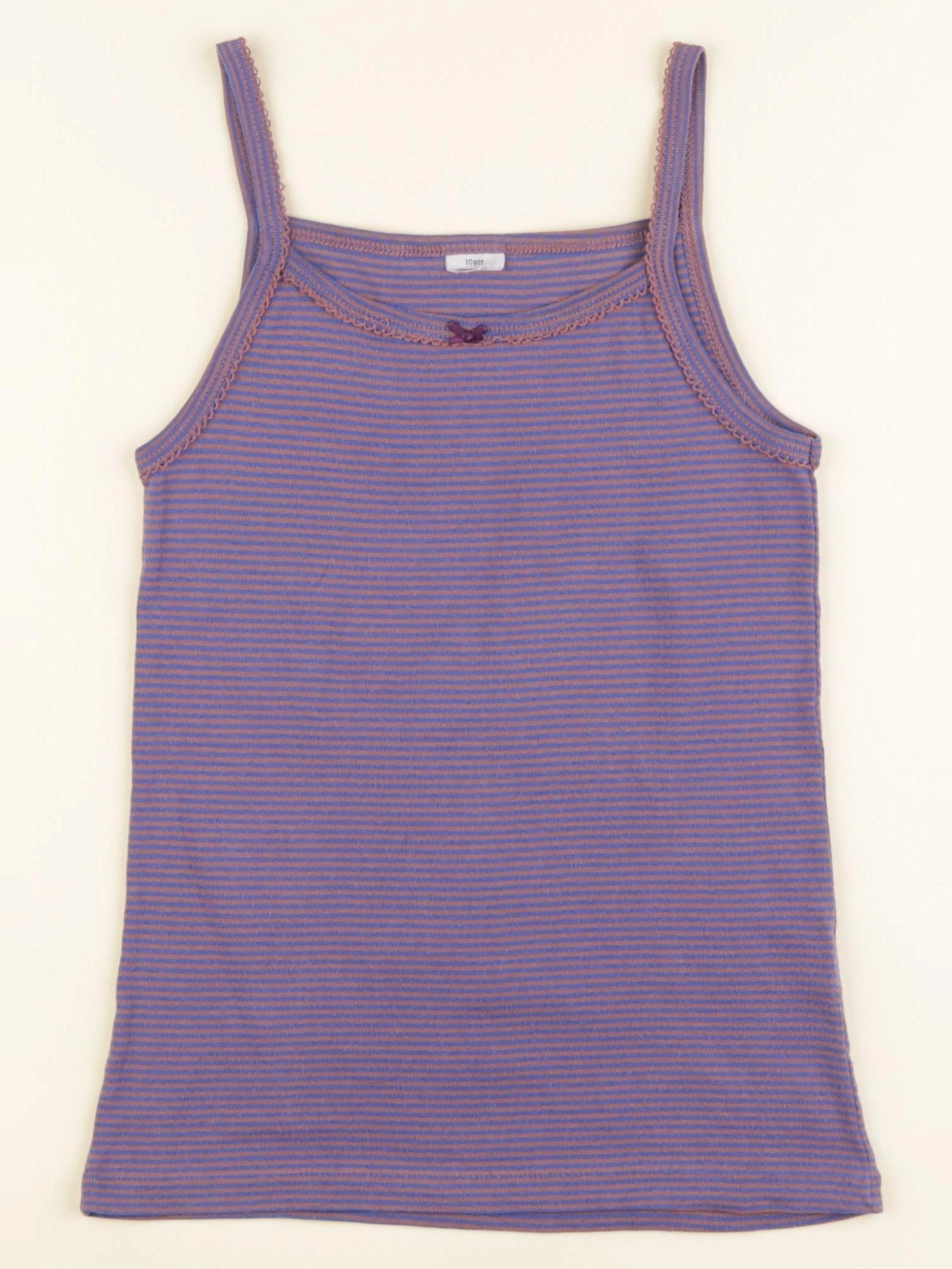 Petit Bateau - maillot de corps bleu, marron - 10 ans