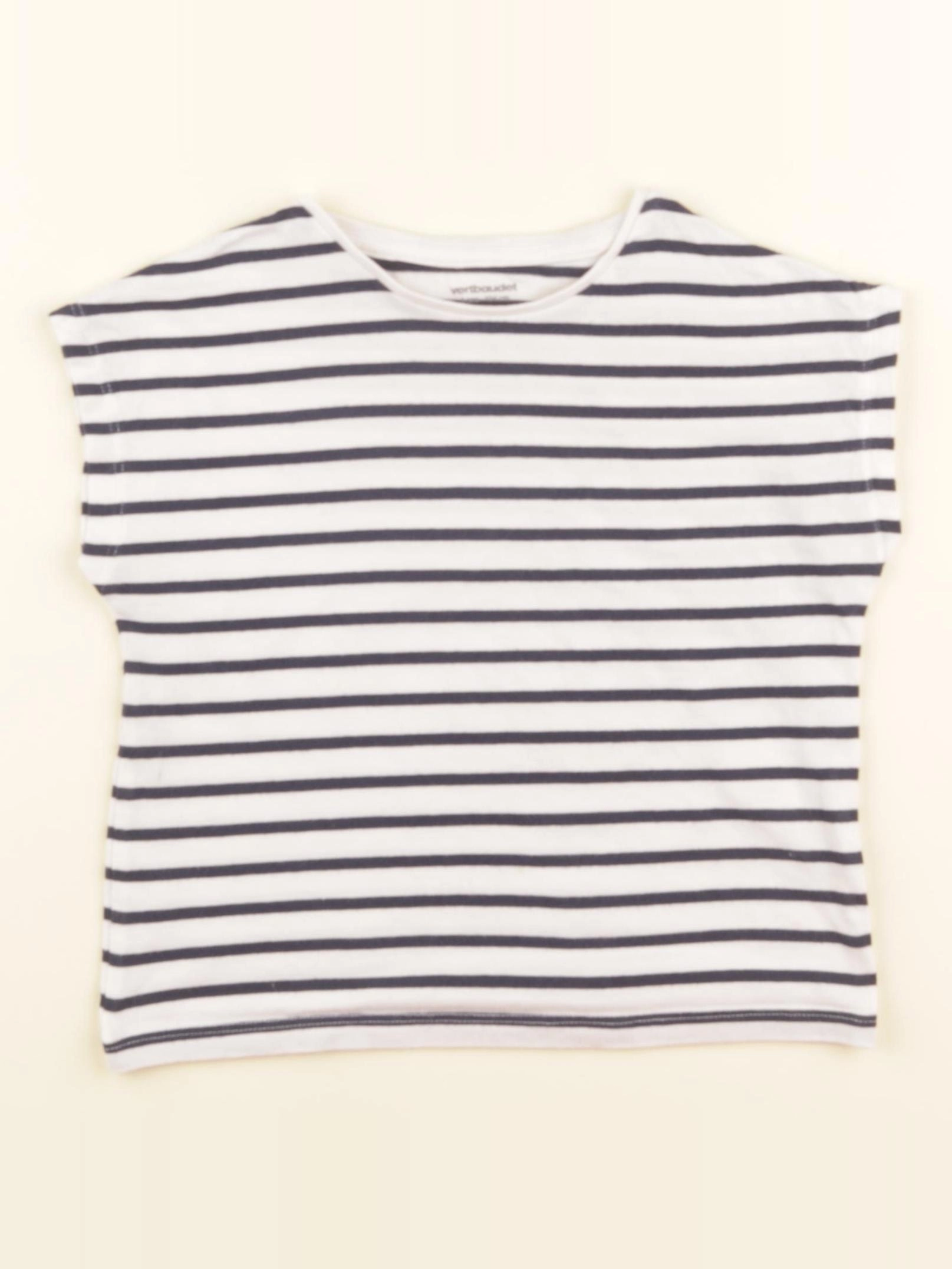 Vertbaudet - tee-shirt blanc, bleu - 4 ans