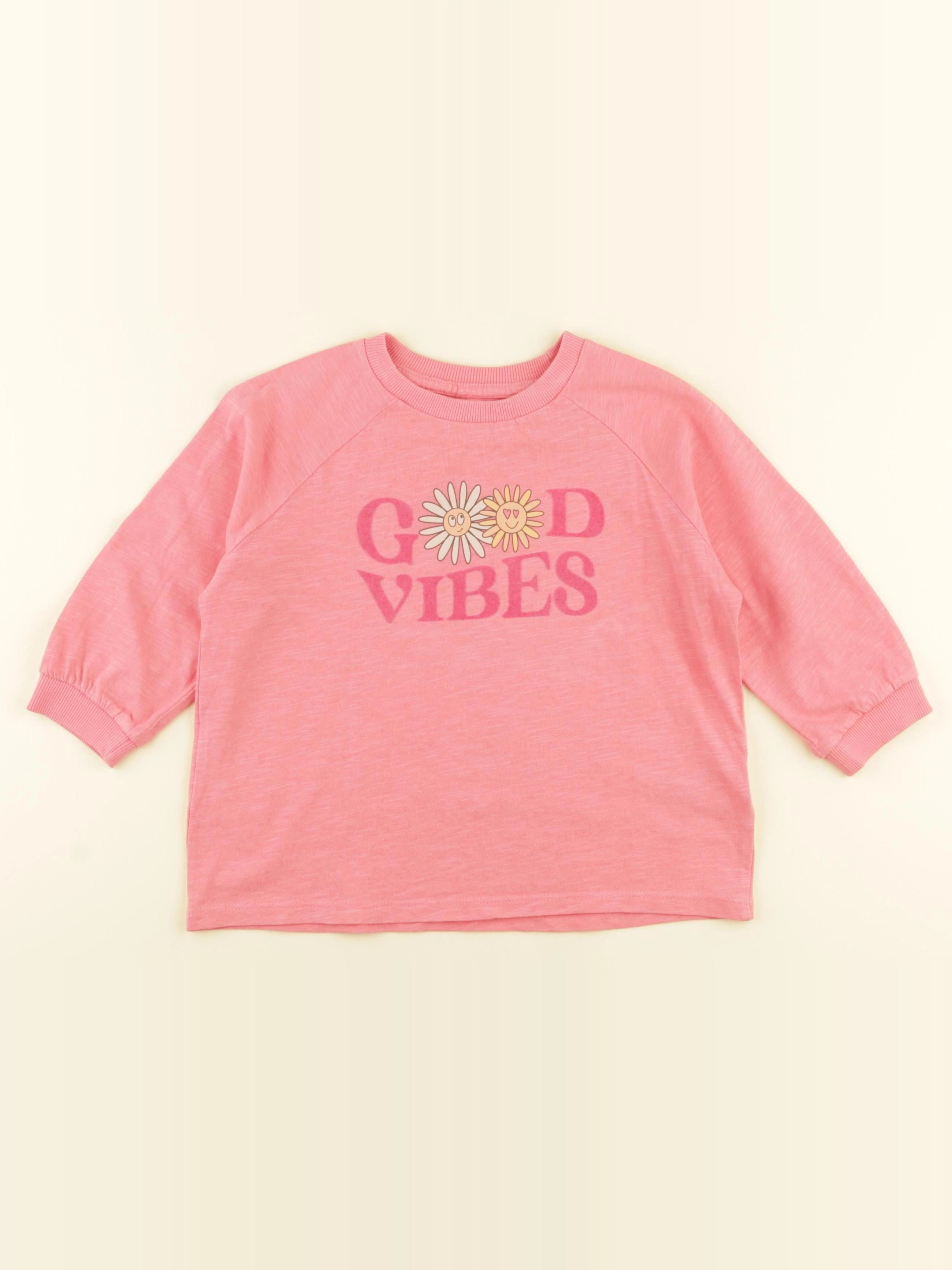Vertbaudet - tee-shirt rose - 6 ans